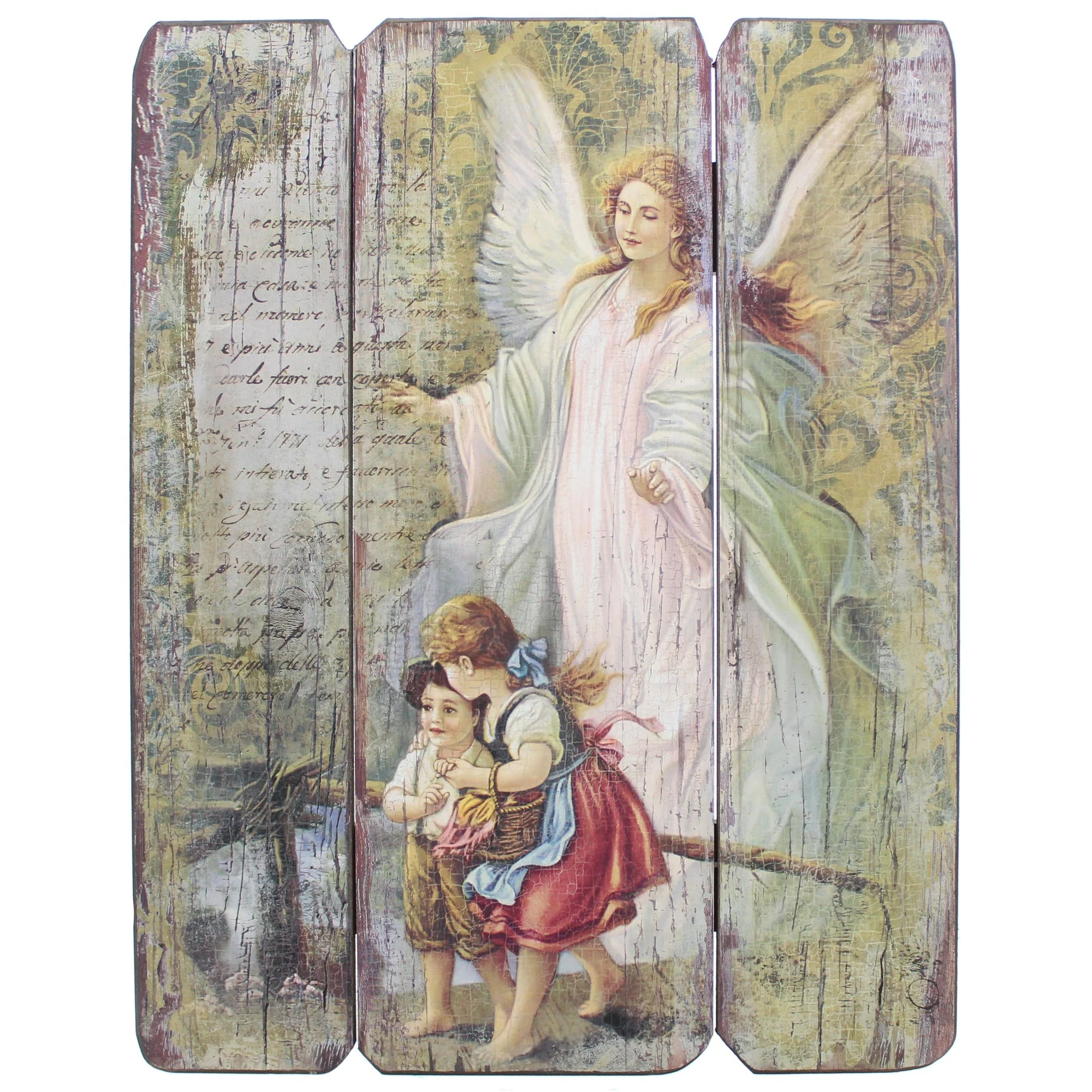 Guardian Angel Wooden Wall Plaque