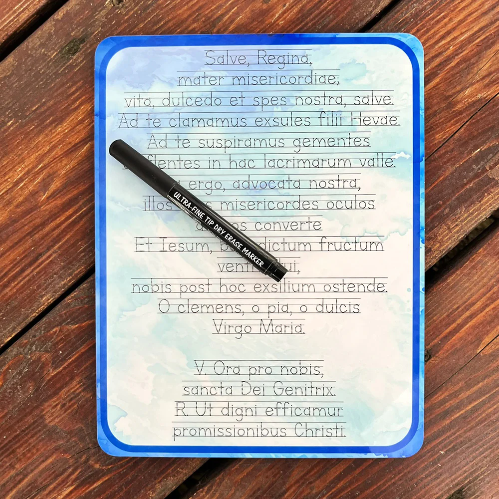 Hail Holy Queen Prayer Tracing Dry-Erase Board & Marker