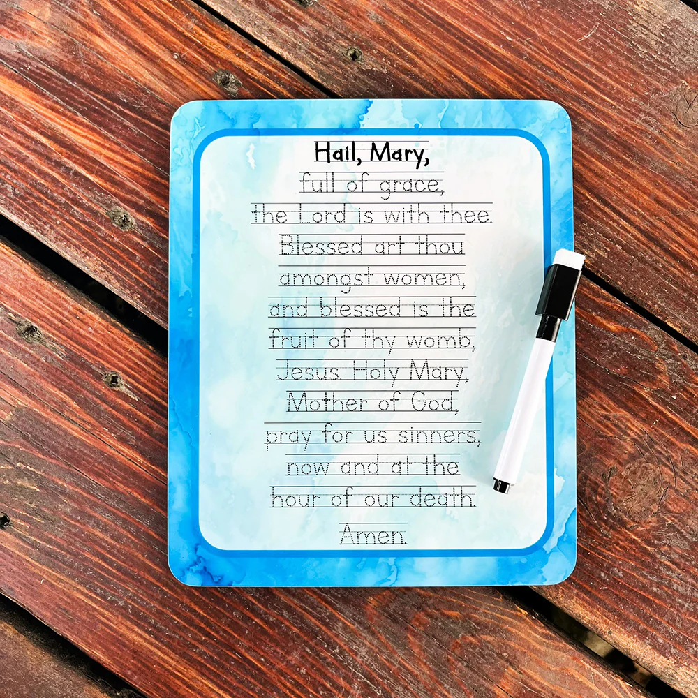 Hail Mary Prayer Tracing Dry-Erase Board & Marker - Image 2