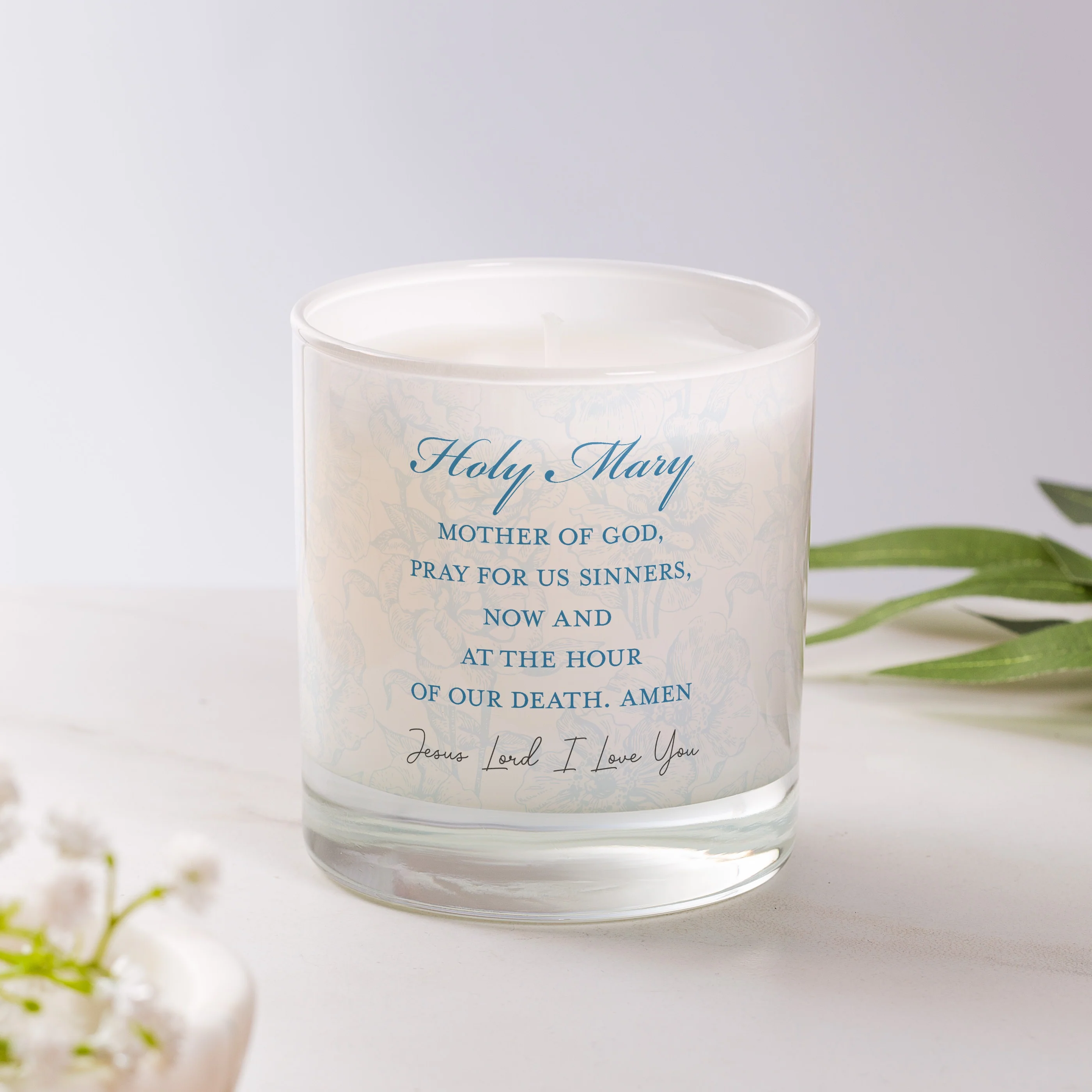 Hail Mary Toile Prayer Candle - Image 2