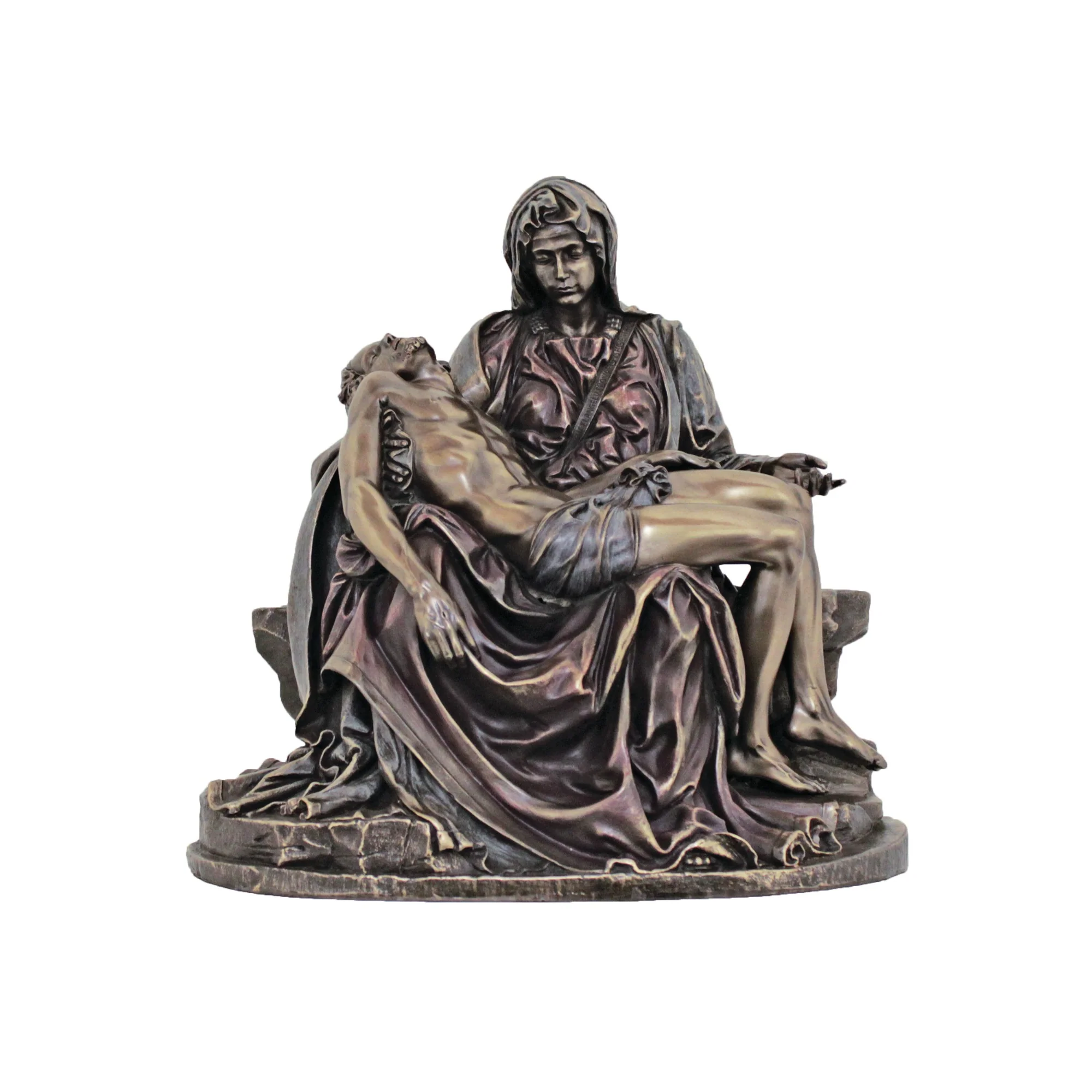 Hand Painted Bronze Pieta Statue - Multiple Sizes