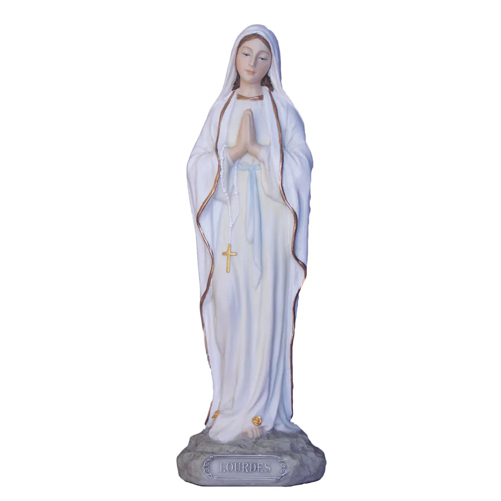 Hand Painted Our Lady of Lourdes Statue - 8"