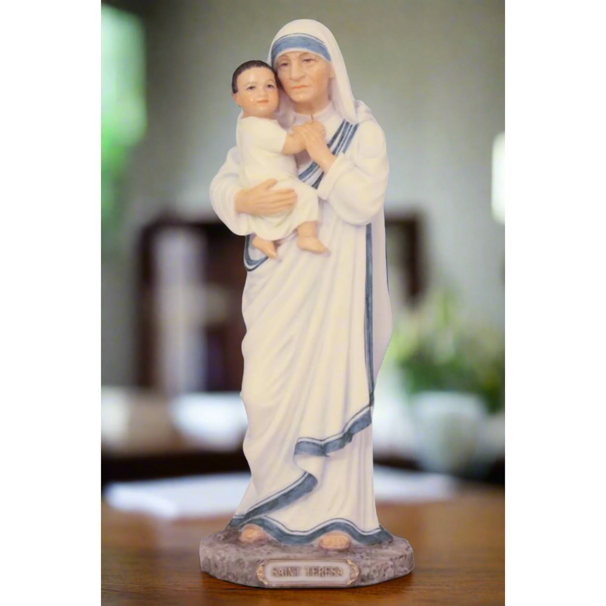 Hand Painted St. Mother Teresa of Calcutta Statue - 8"