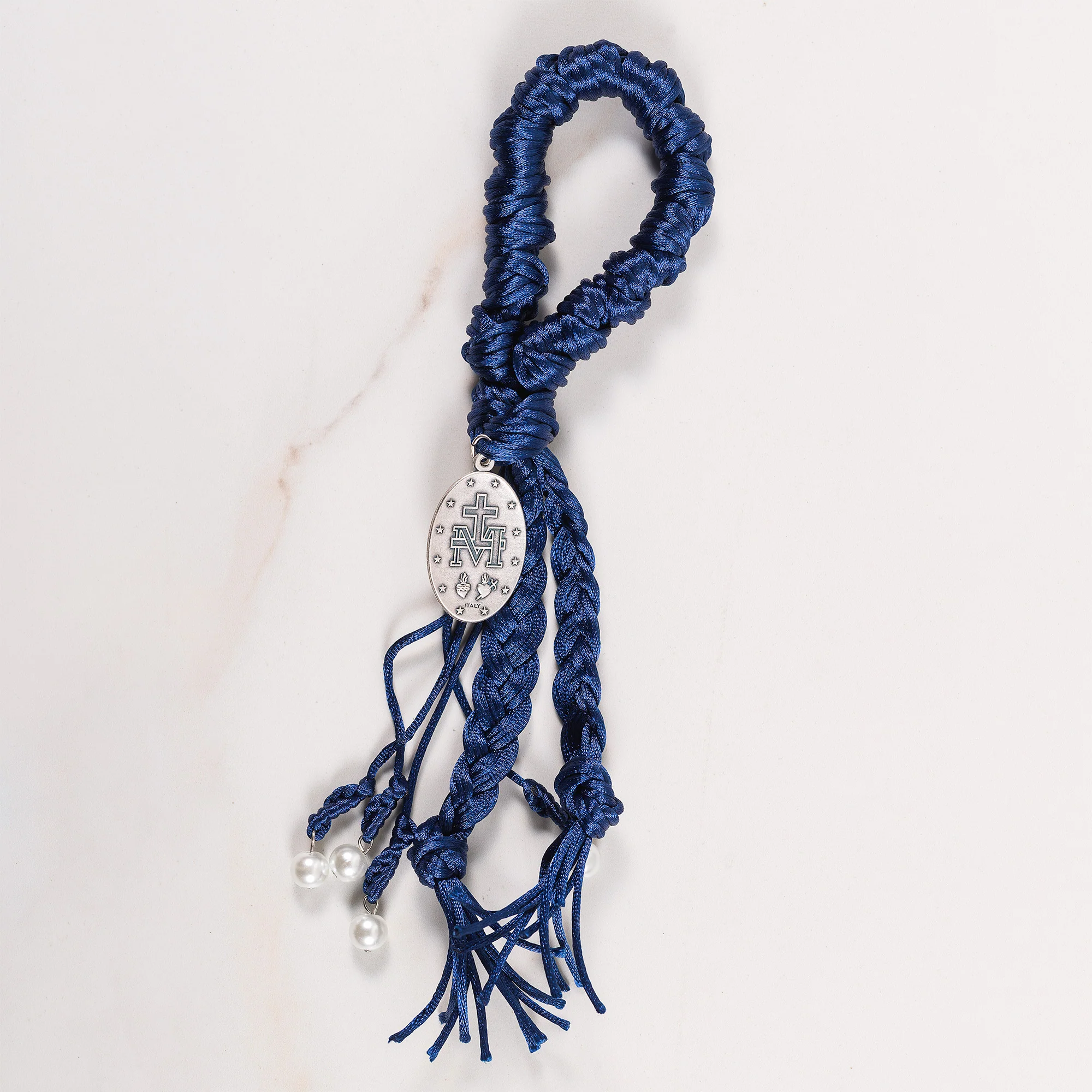 Handcrafted Braided Blue Miraculous Medal Home Blessing - Image 2