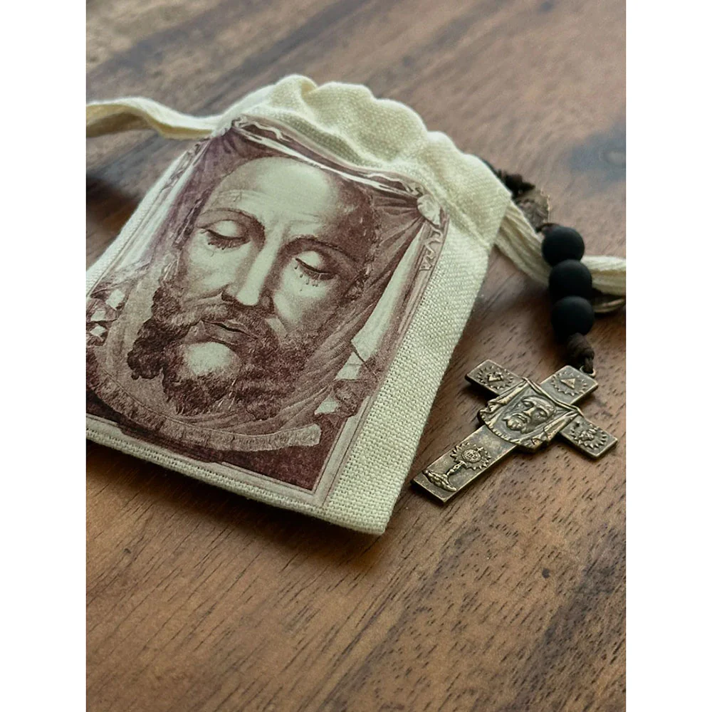 Handcrafted Matte Black Holy Face of Jesus Chaplet - Image 4