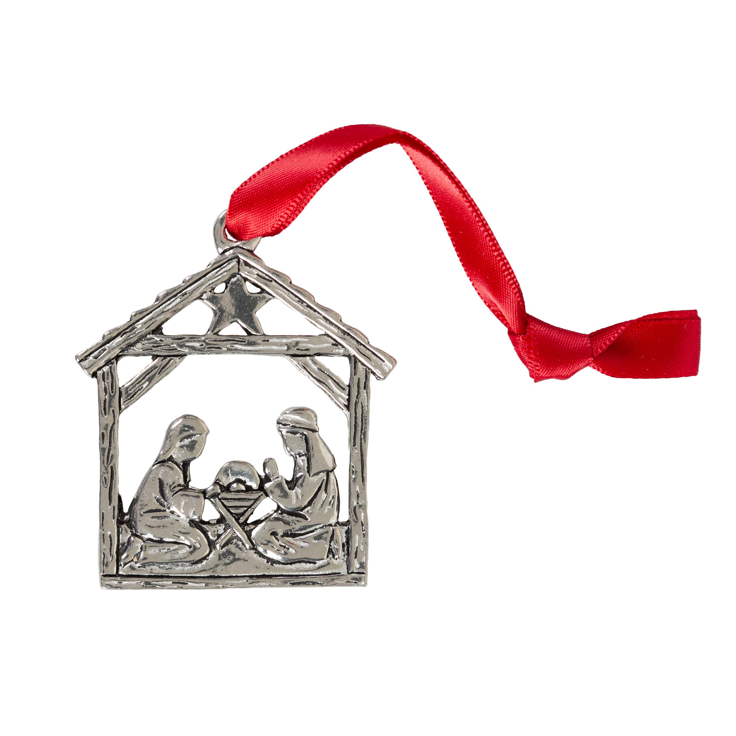 Handcrafted Pewter Nativity Ornament