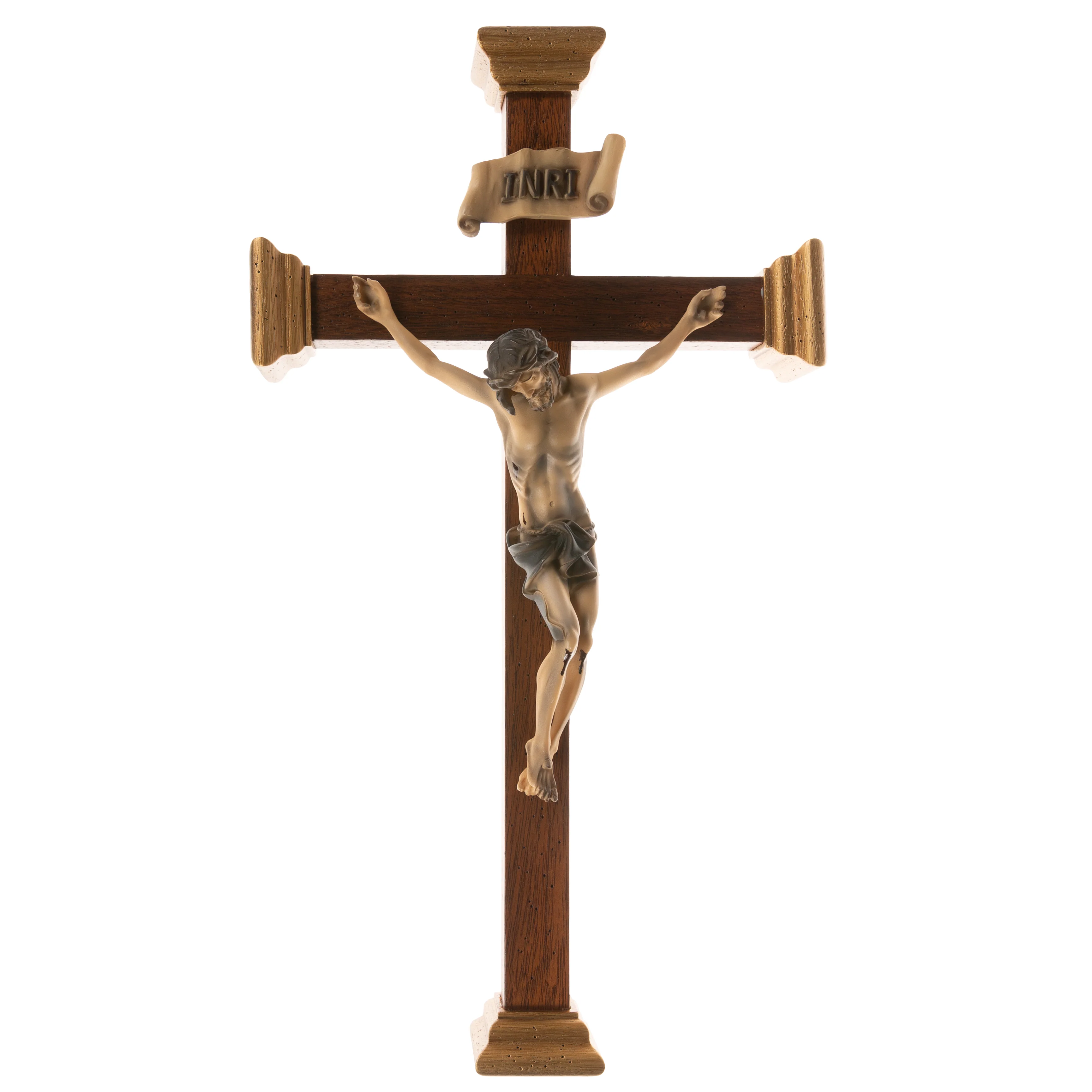 Handmade Italian Mahogany Crucifix - 18" - Image 2
