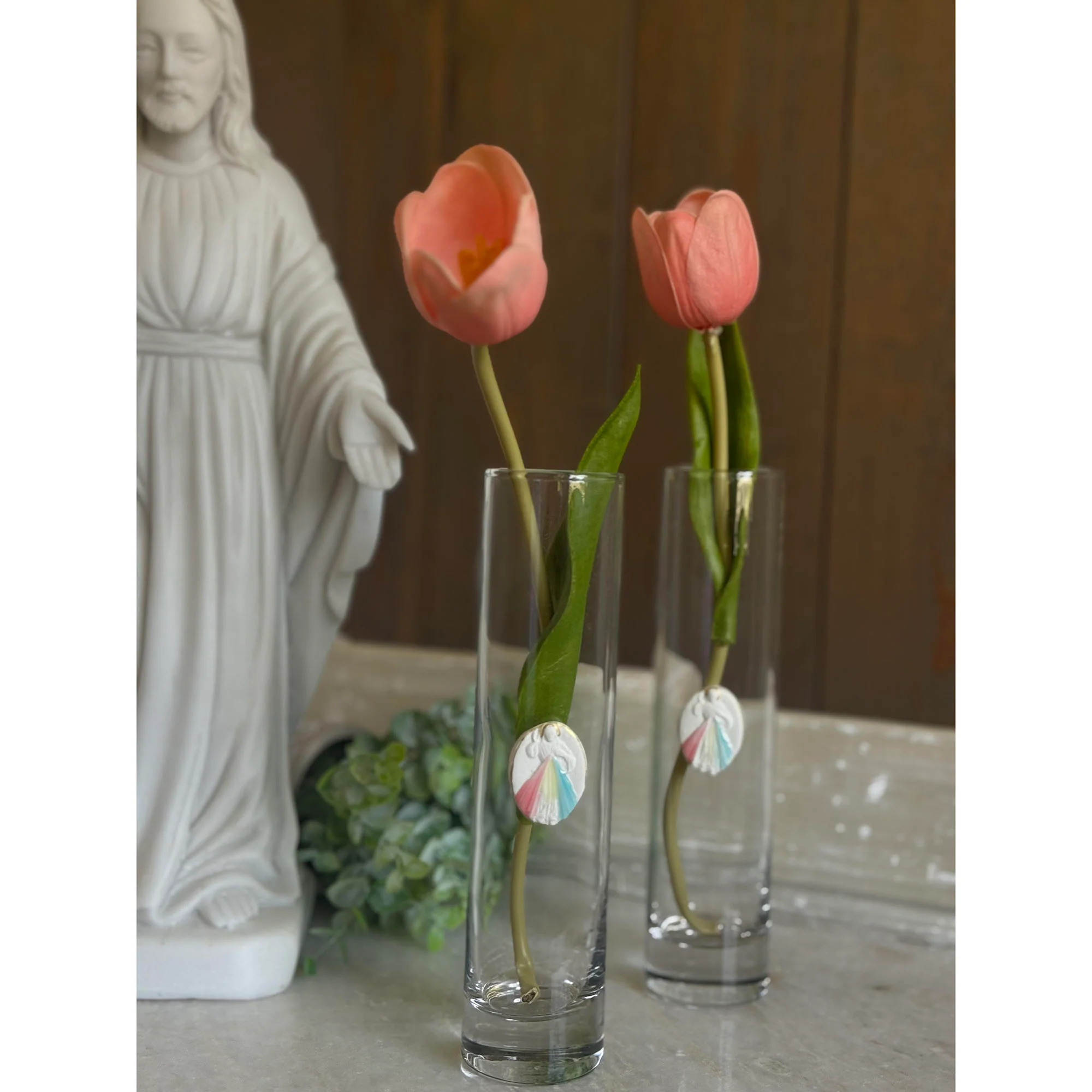 Handpainted Divine Mercy Bud Vase - Image 2