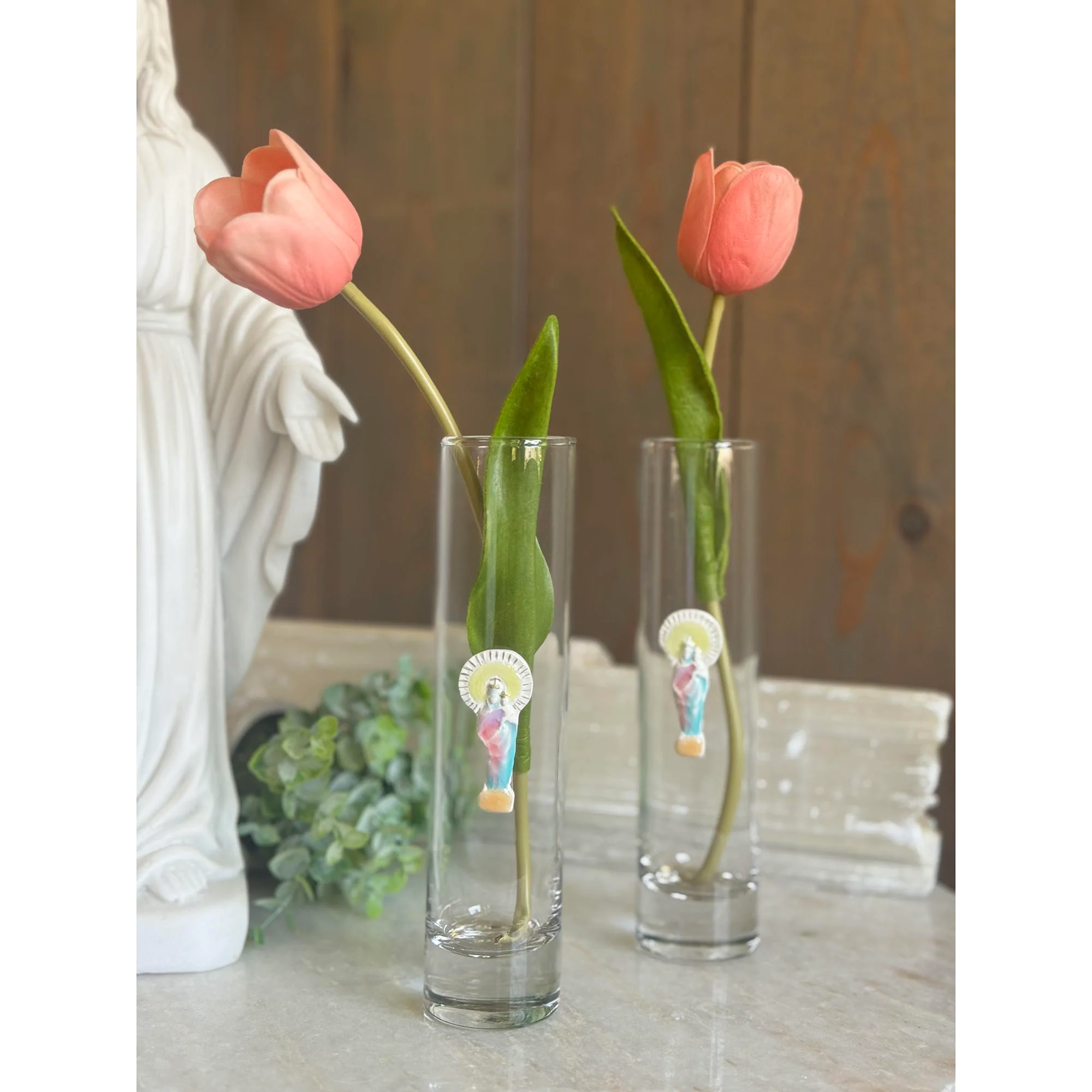 Handpainted Madonna & Child Bud Vase - Image 2
