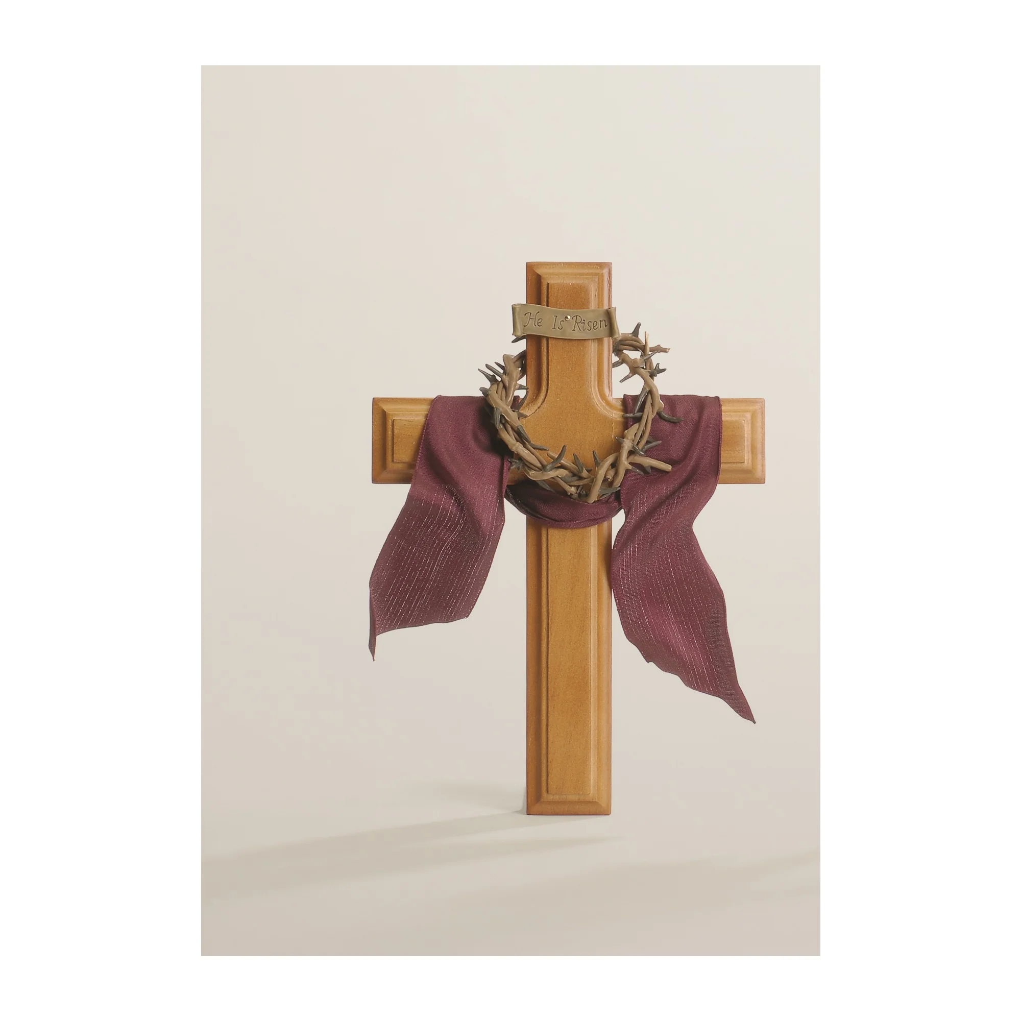 He is Risen Wood Wall Cross