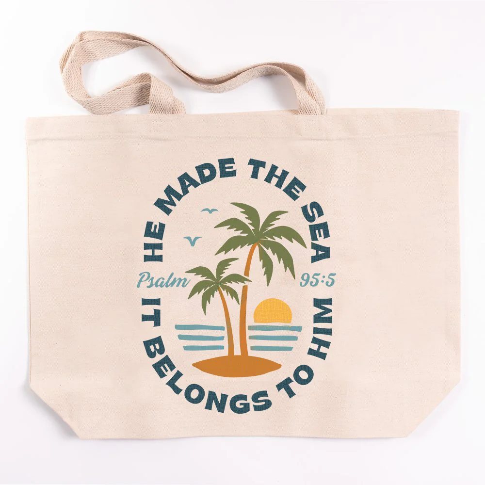 He Made the Sea Canvas Tote