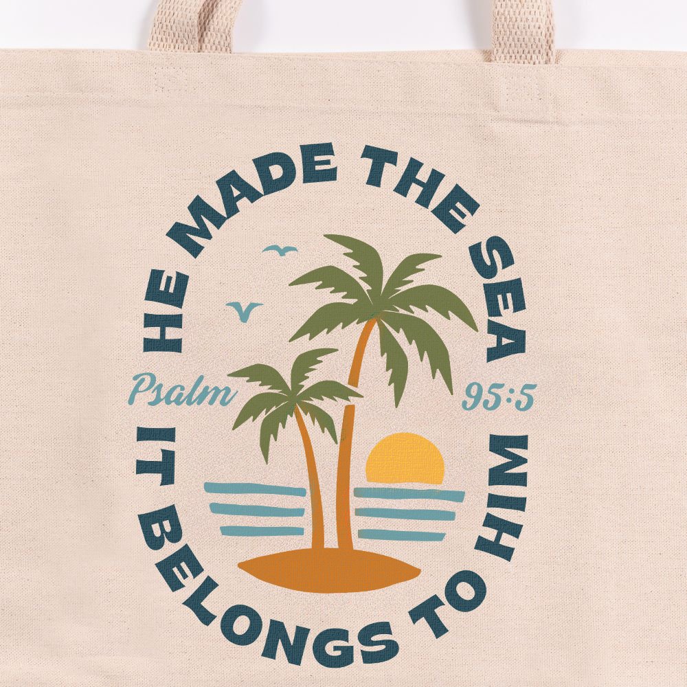 He Made the Sea Canvas Tote - Image 2