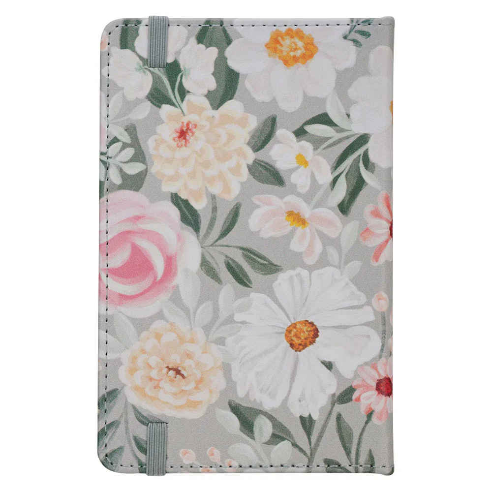 He Restores My Soul Green Floral Faux Leather Journal - Image 2