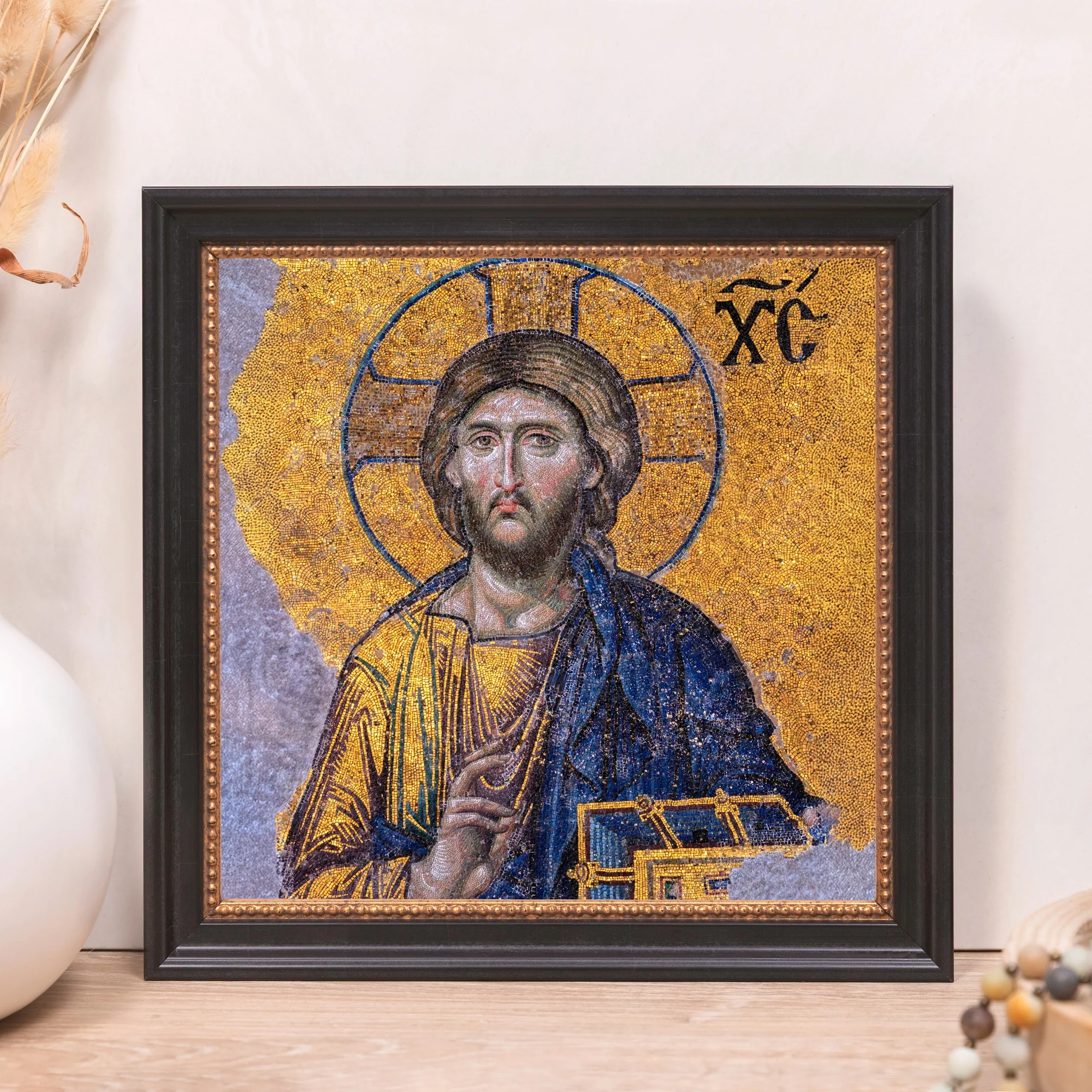 Head of Christ Mosaic Framed Canvas - Sacred Mini Collection - Image 11