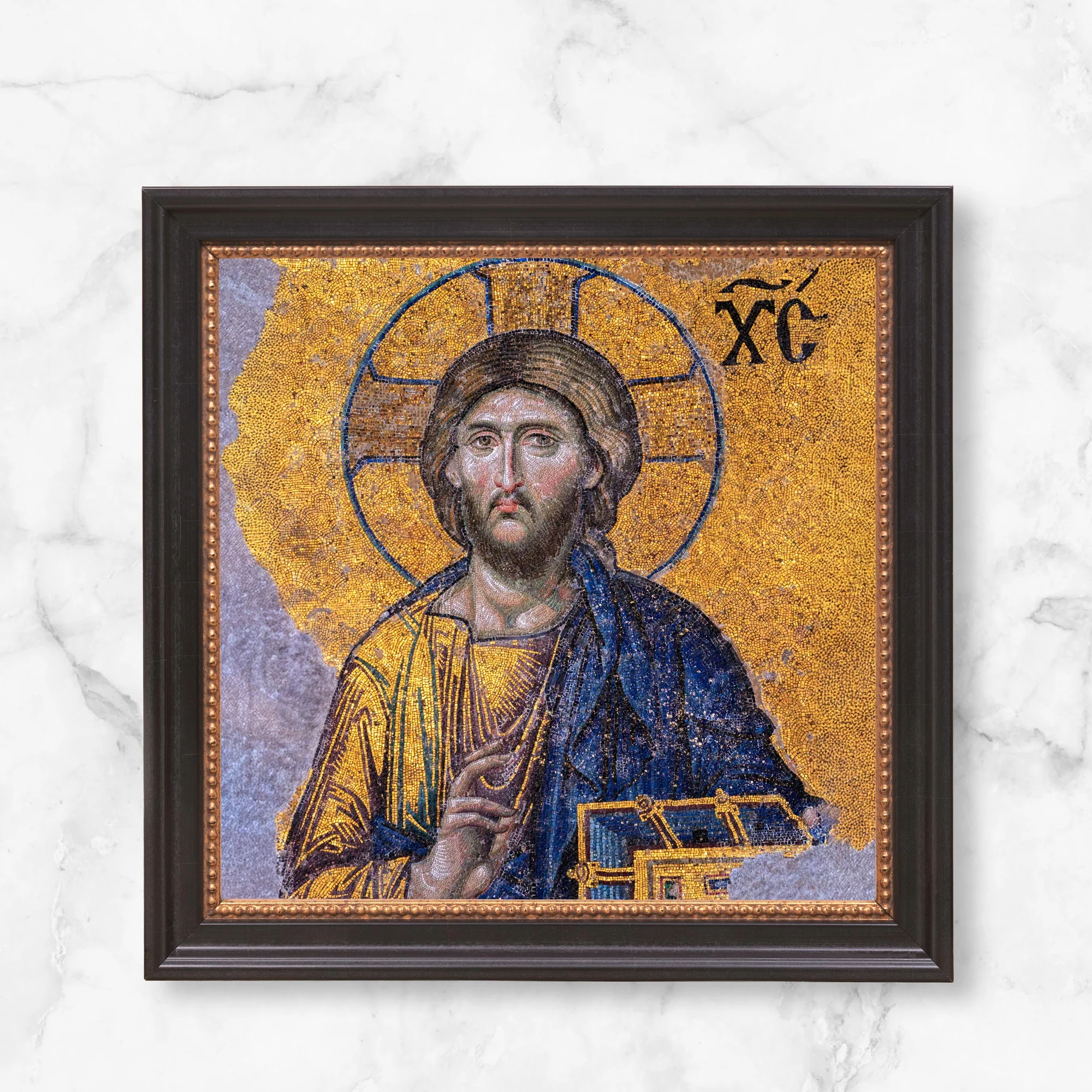 Head of Christ Mosaic Framed Canvas - Sacred Mini Collection - Image 12