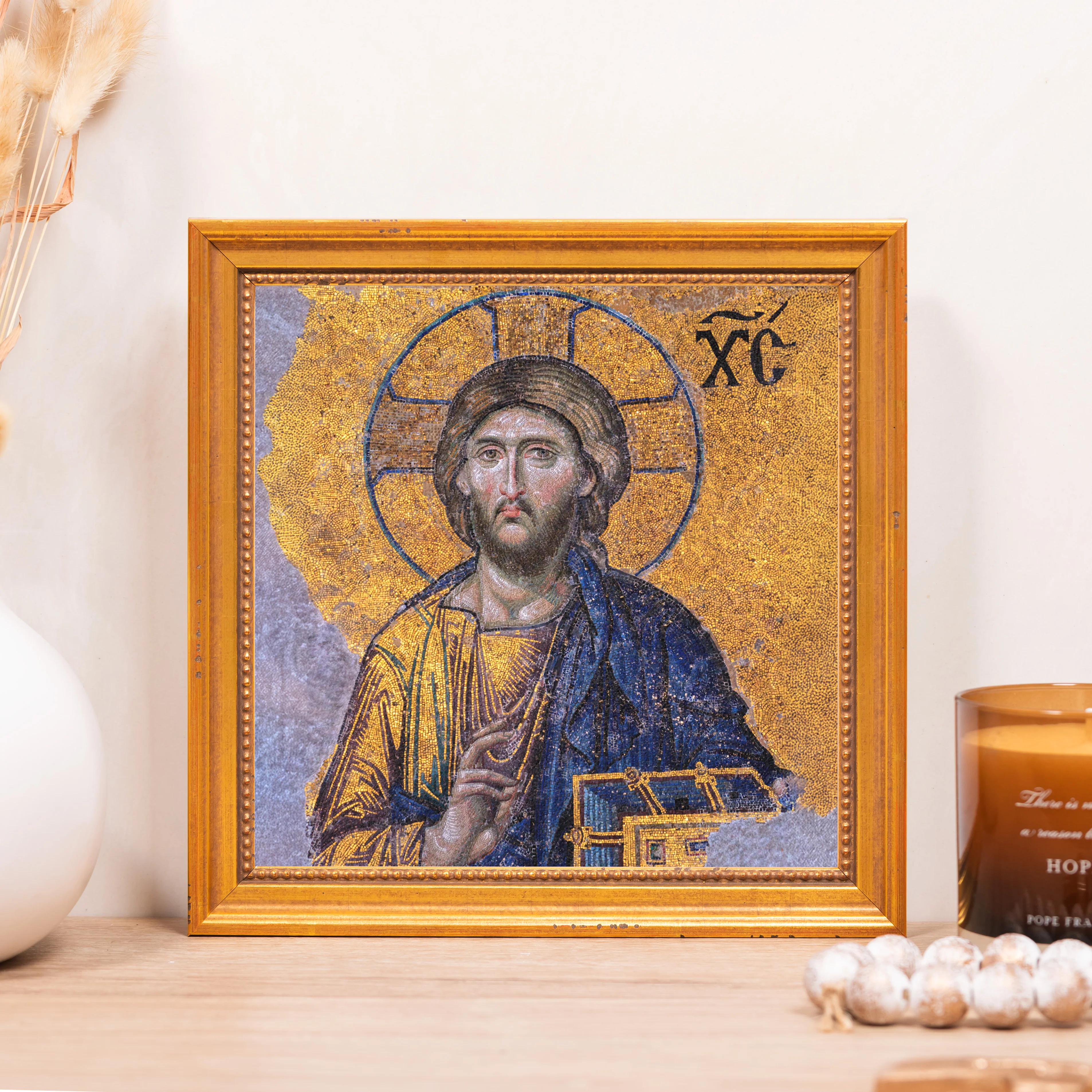 Head of Christ Mosaic Framed Canvas - Sacred Mini Collection - Image 5