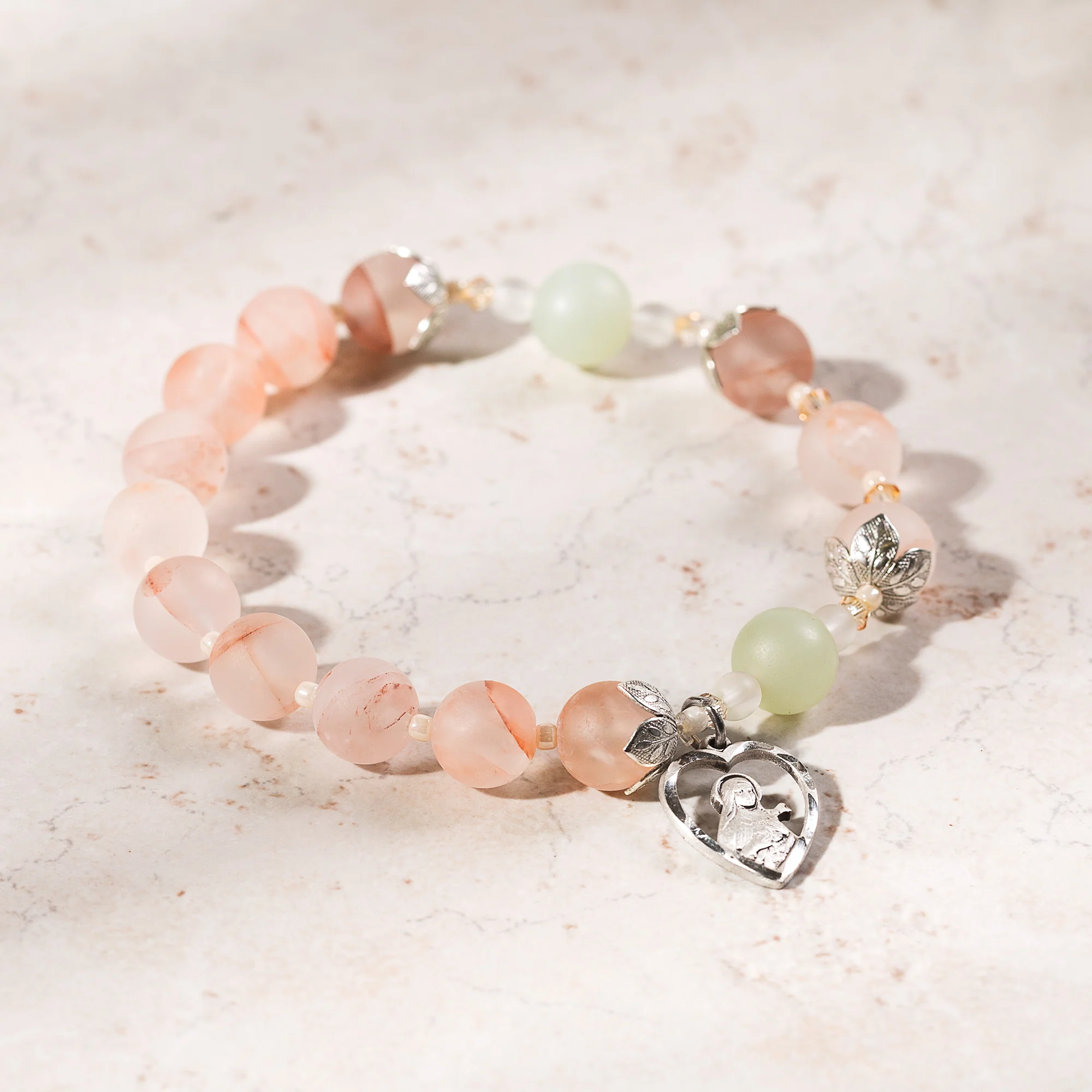 Heart of a Mother St. Therese Rosary Bracelet - Image 2