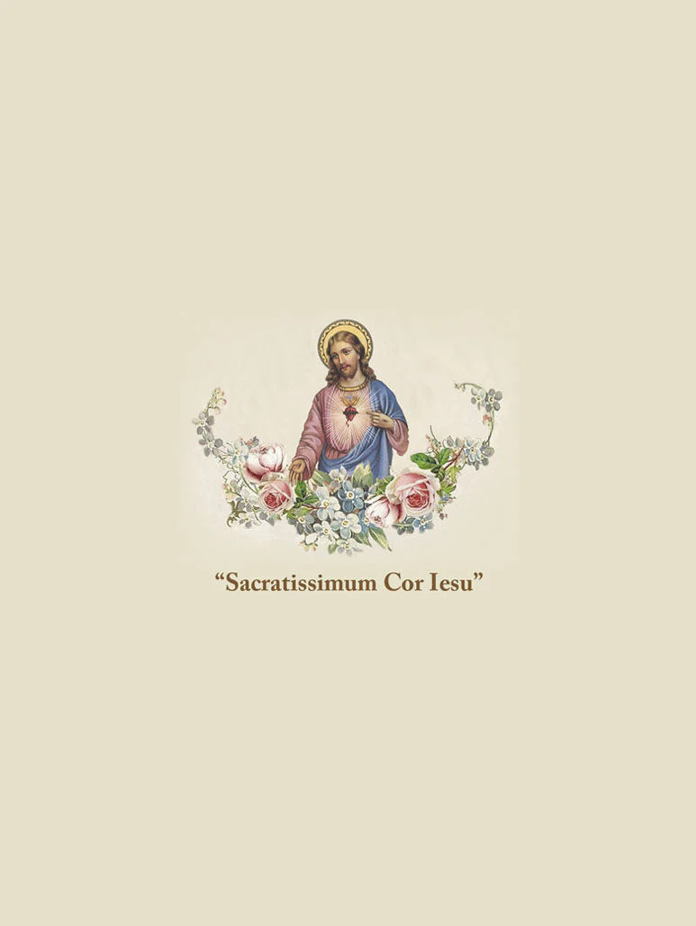 Heart of Jesus Vintage Holy Card Blessing Pouch - Image 2