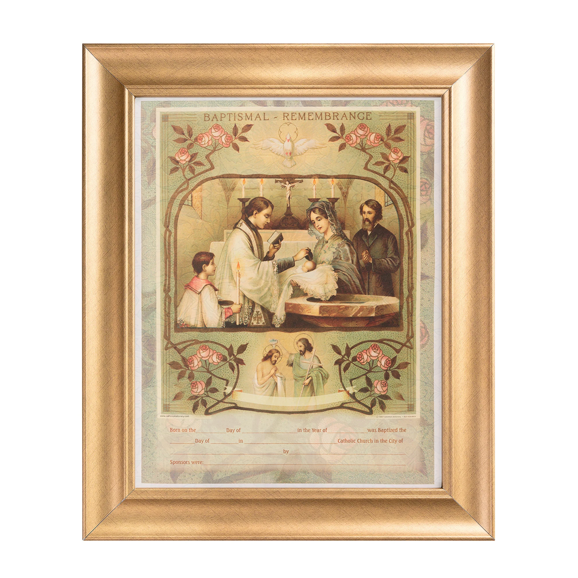 Heirloom Gold Framed Baptism Certificate - 11 x 14 - Image 2