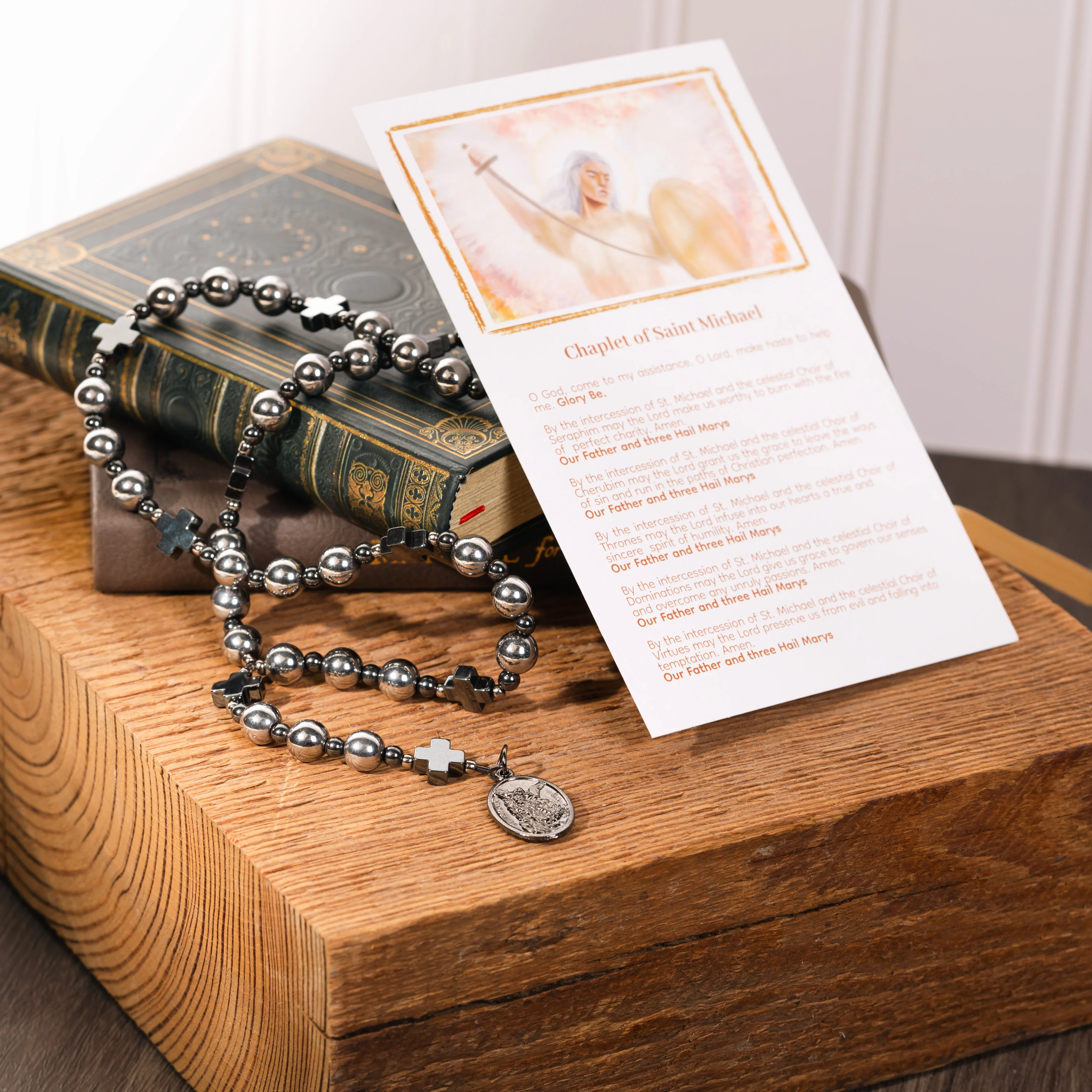 Hematite Chaplet of St. Michael