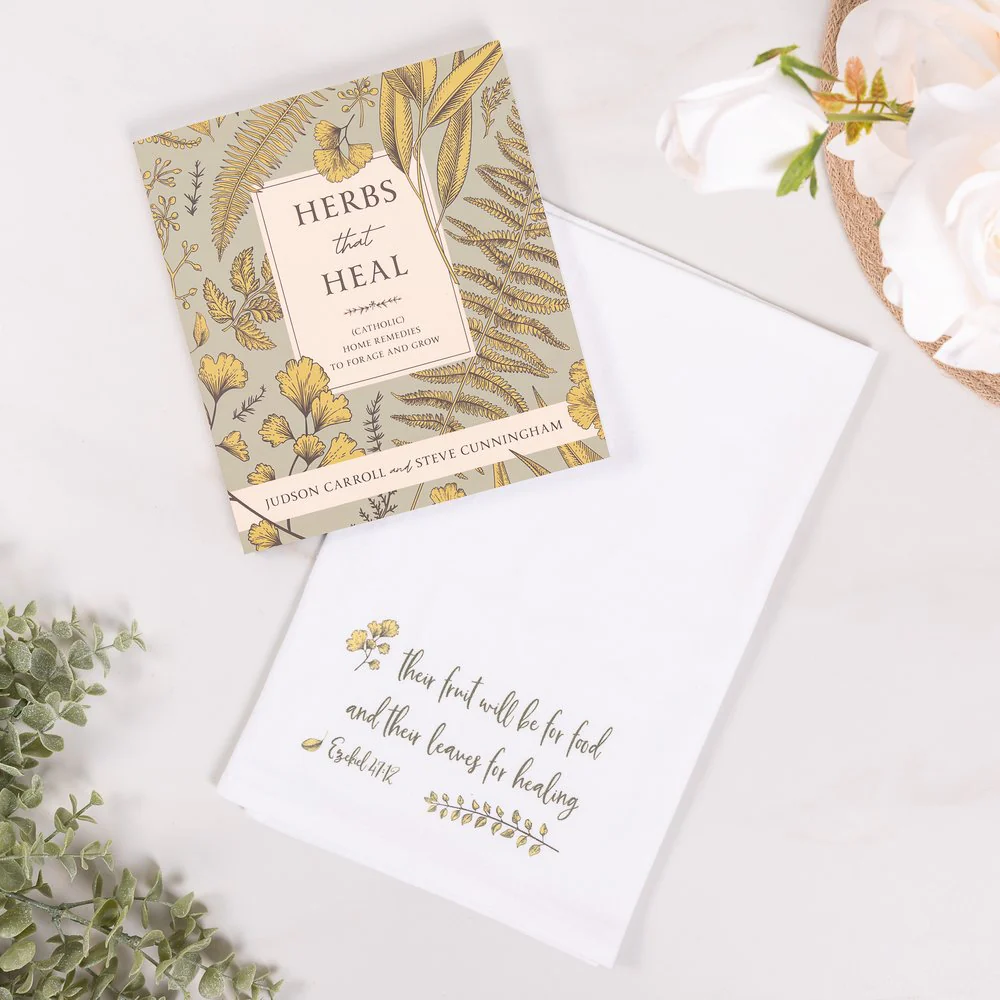 Herbs That Heal Book & Flour Sack Dish Towel Gift Set - Image 2