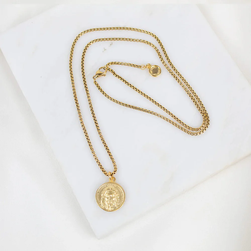 Holy Face Seek Him Necklace - 18" or 24" Chain