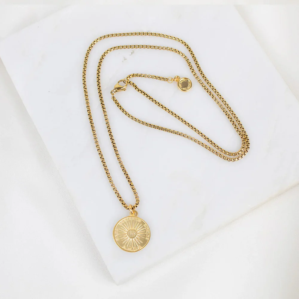 Holy Face Seek Him Necklace - 18" or 24" Chain - Image 2