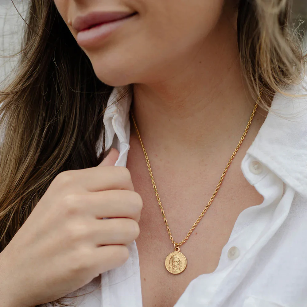 Holy Face Seek Him Necklace - 18" or 24" Chain - Image 3