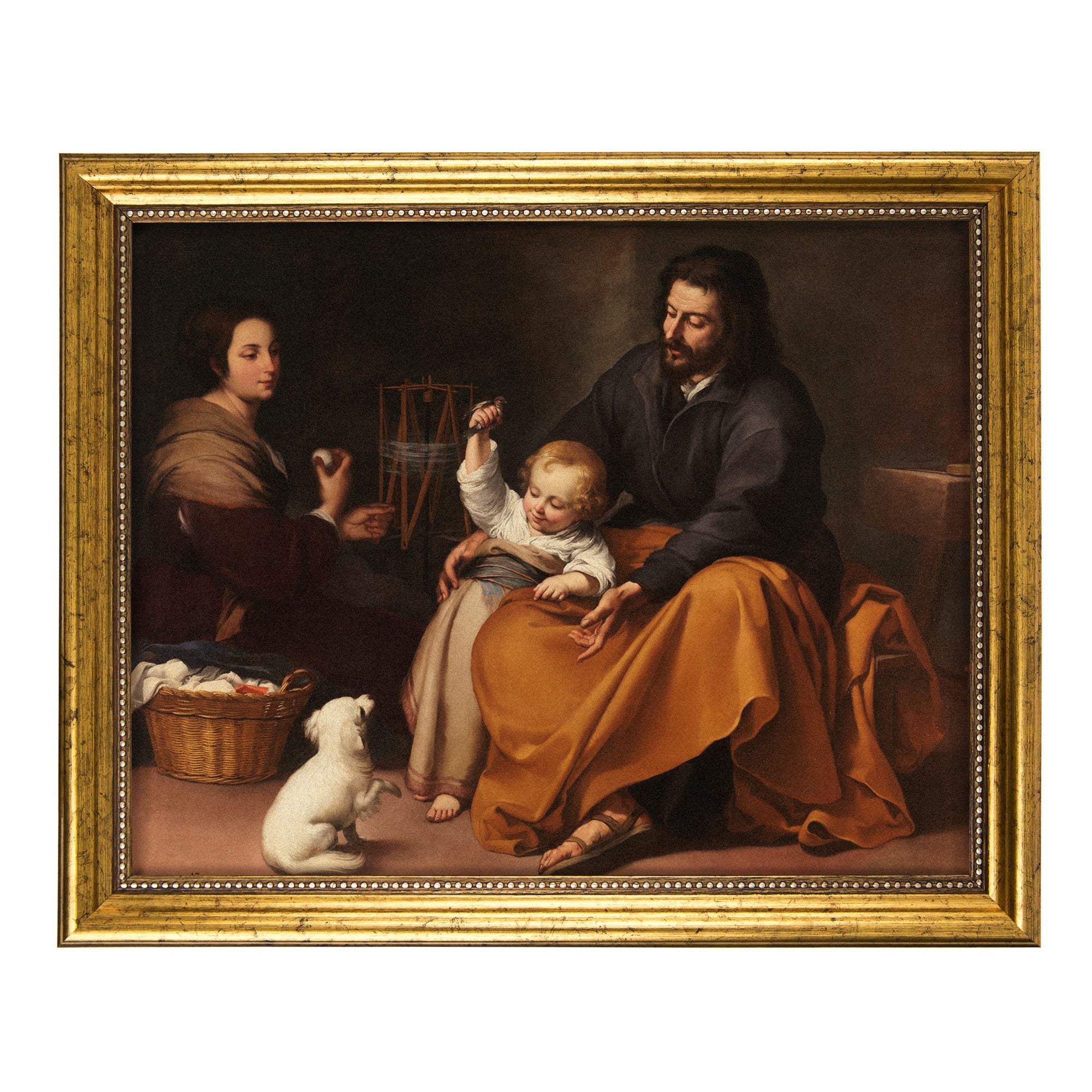 Murillo's The Holy Family with a Little Bird Antique Gold Framed Print - 8" x 10" - Image 2