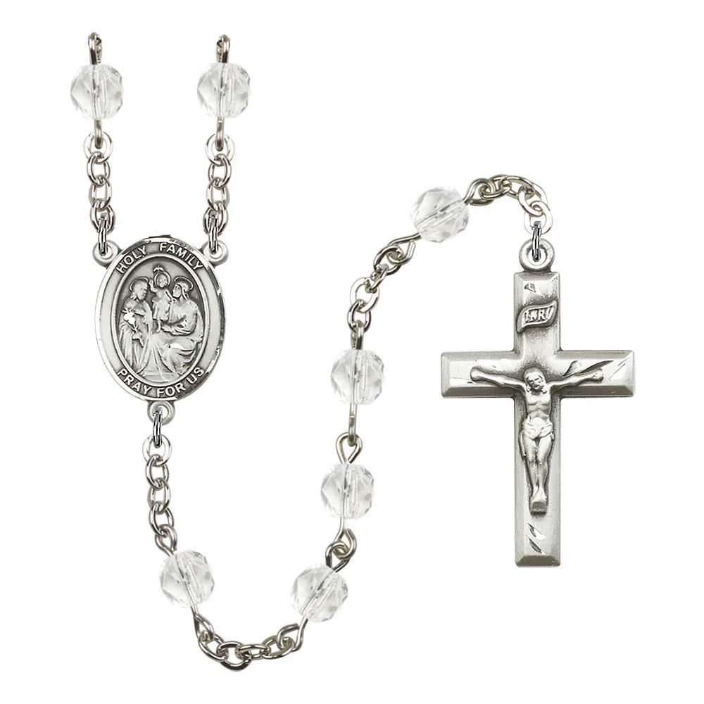 Holy Family Crystal April Rosary 6mm
