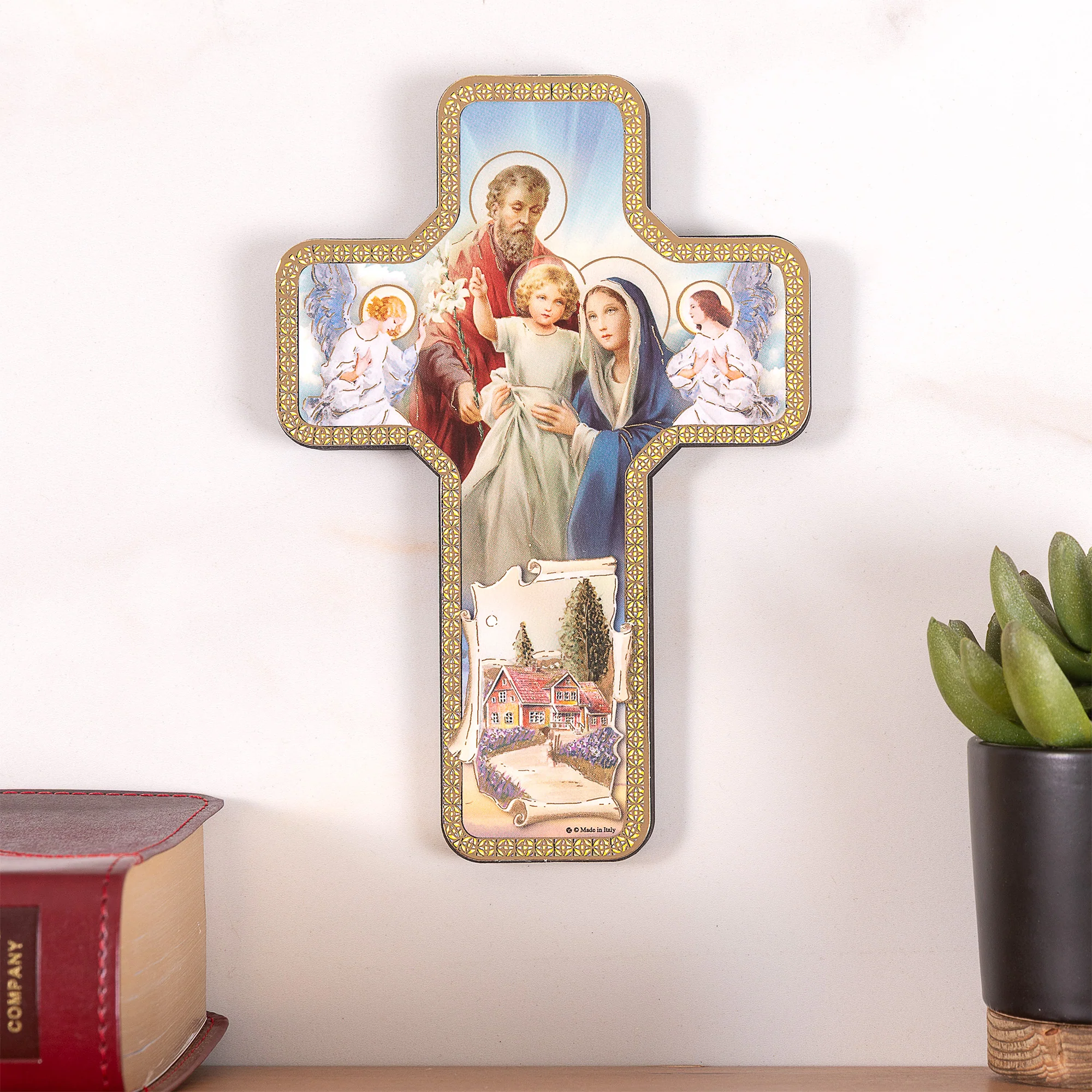 Holy Family Home Blessing Wall Cross - 7" - Image 2