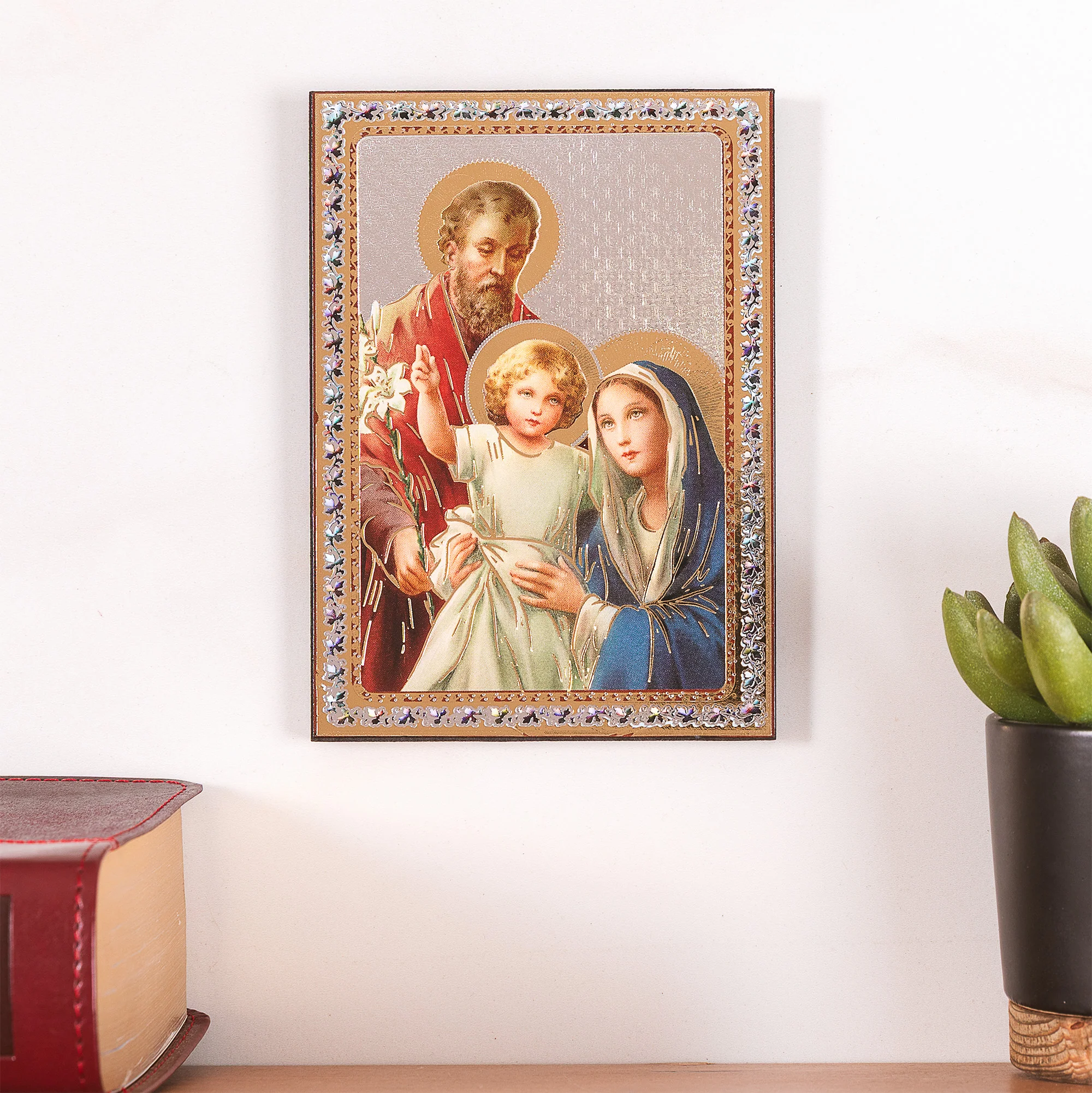Holy Family Icon Plaque - 5.5" - Image 2