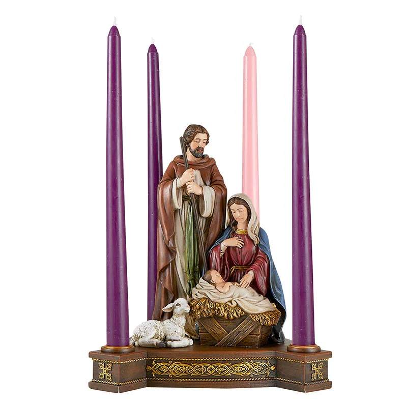 Holy Family in Adoration Advent Candleholder - Image 3