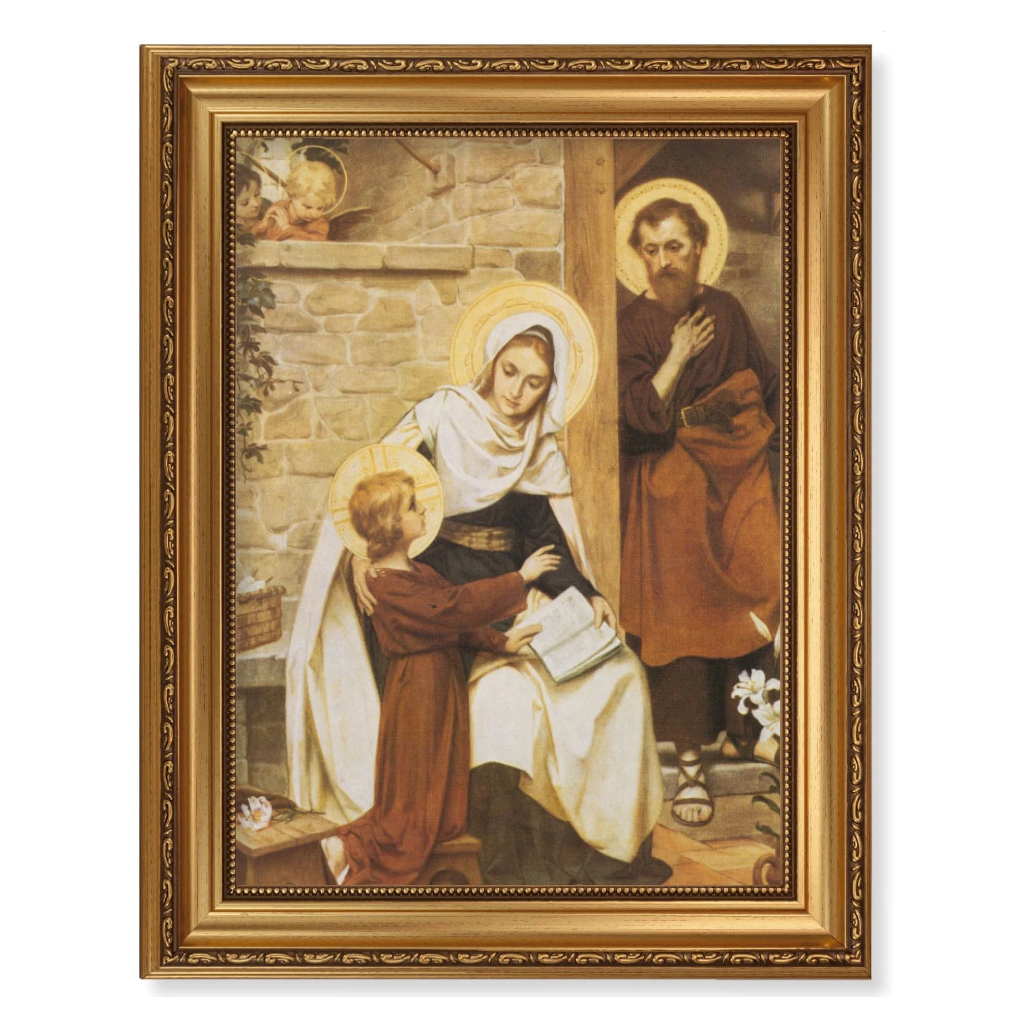 Holy Family in Nazareth Framed Art - Gold or Walnut Frame