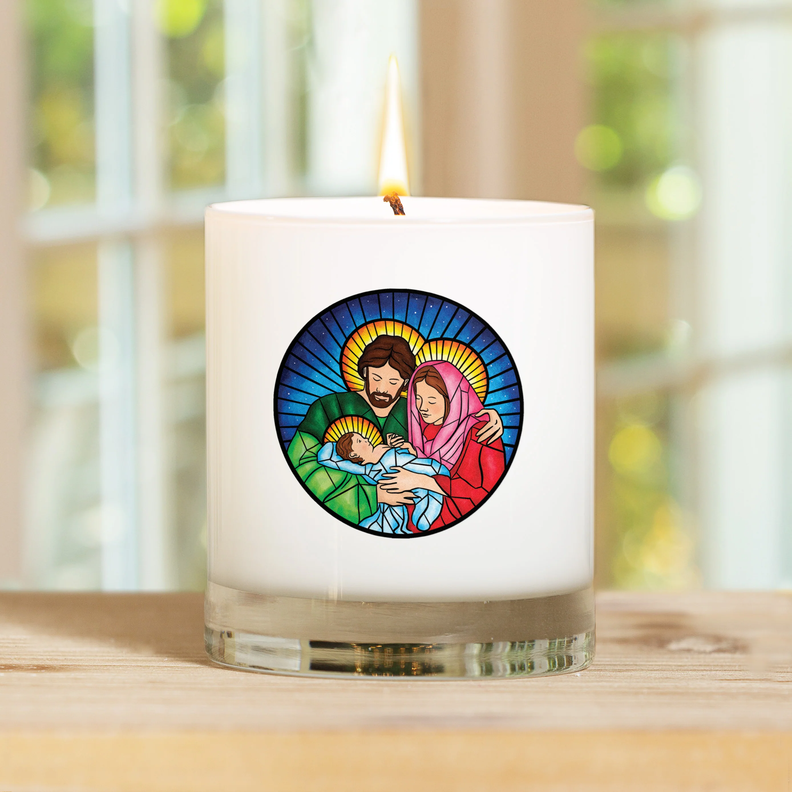 Holy Family Stained Glass Candle - Image 4
