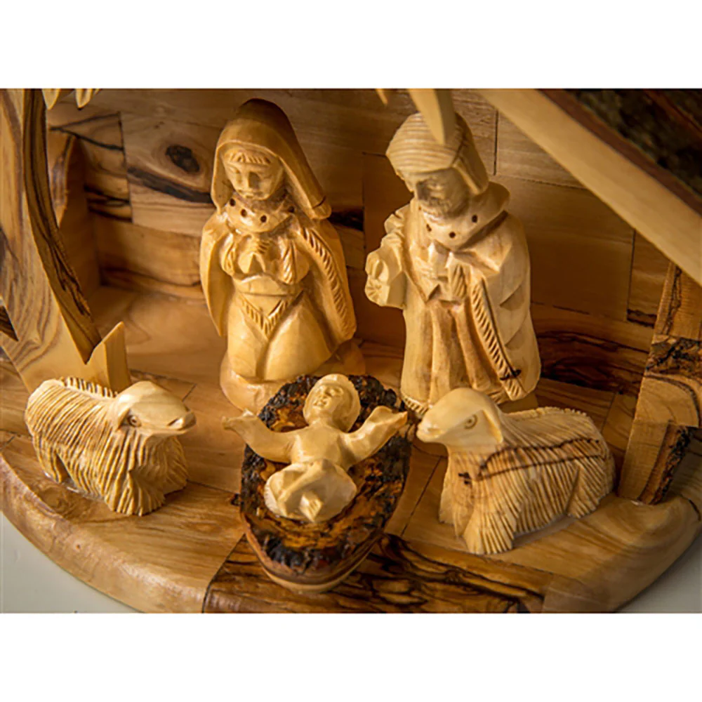 Holy Land Carved One Piece Nativity - 6" x 7" x 4" - Image 2