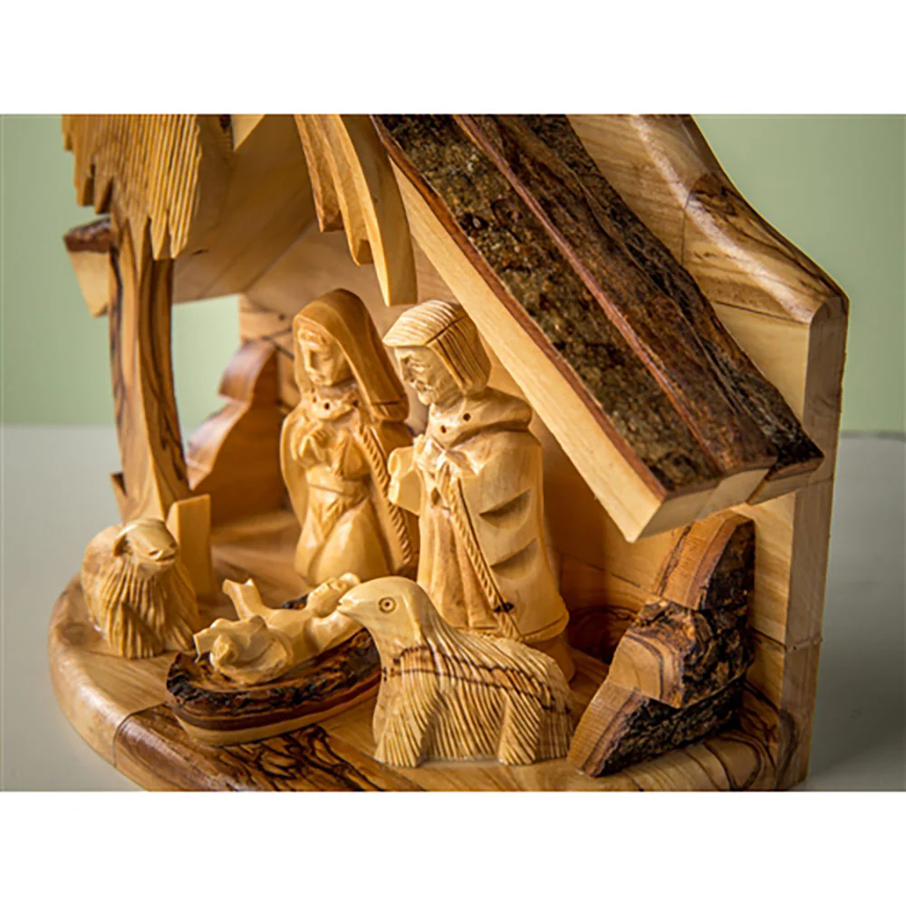 Holy Land Carved One Piece Nativity - 6" x 7" x 4" - Image 4