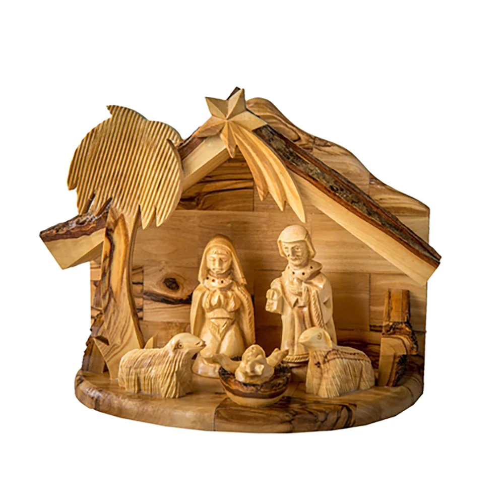 Holy Land Carved One Piece Nativity - 6" x 7" x 4" - Image 5