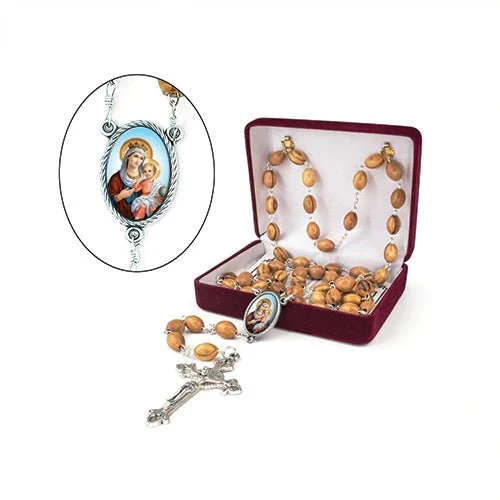 Holy Land Mary Queen of Heaven Olive Wood Rosary - Image 2