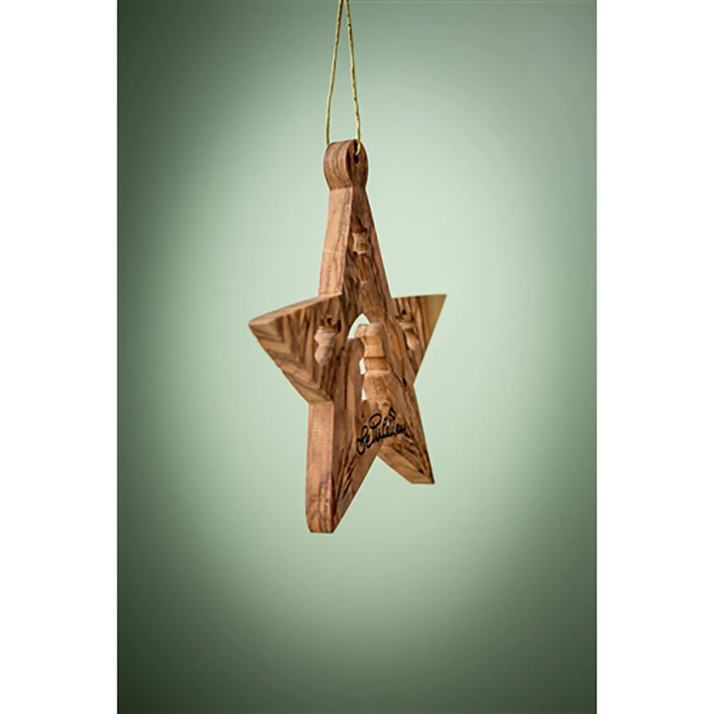Holy Land Nativity & Angels Christmas Star Ornament - Image 3
