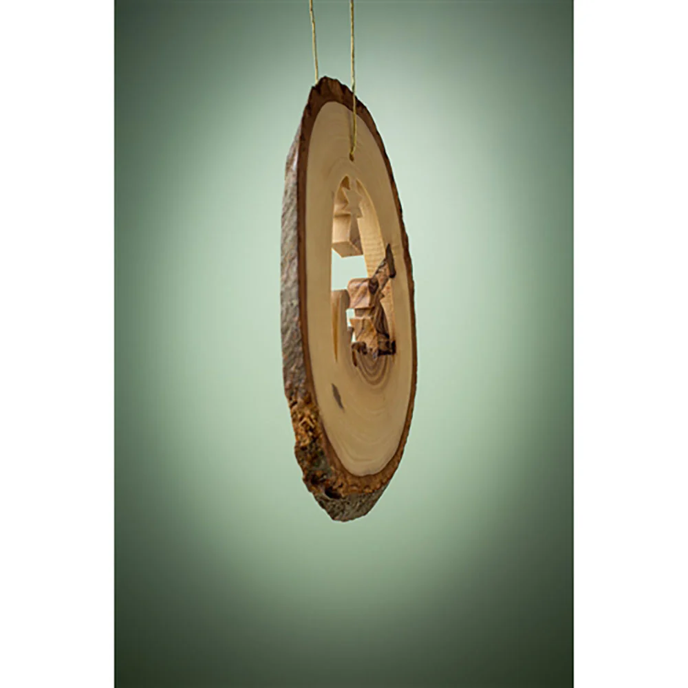 Holy Land Olive Wood Cut Branch Nativity Ornament - Image 3