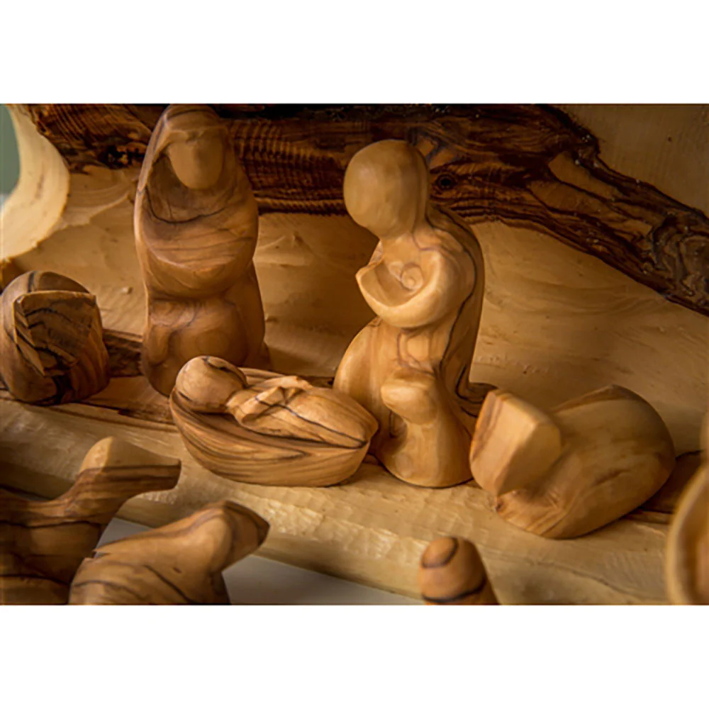 Holy Land Rustic Grotto Nativity Scene - 14 Pieces - Image 2
