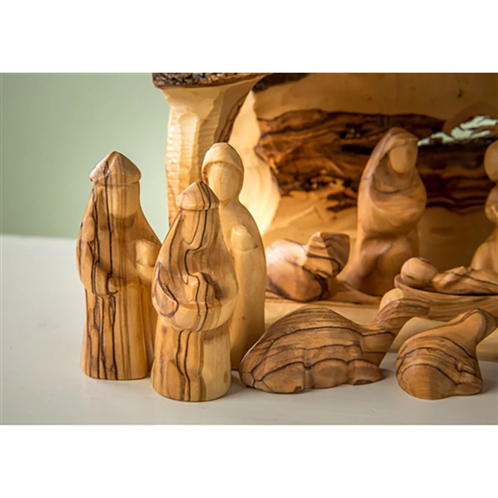 Holy Land Rustic Grotto Nativity Scene - 14 Pieces - Image 3