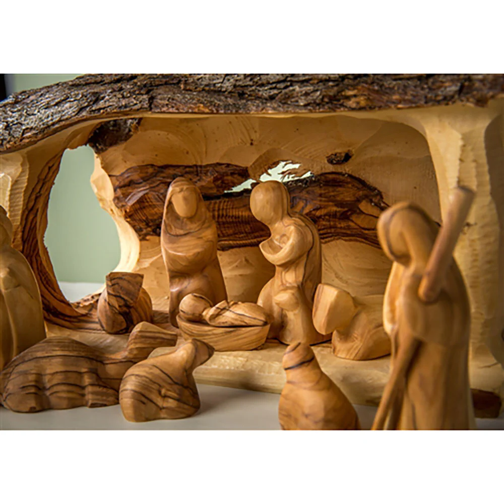 Holy Land Rustic Grotto Nativity Scene - 14 Pieces - Image 4