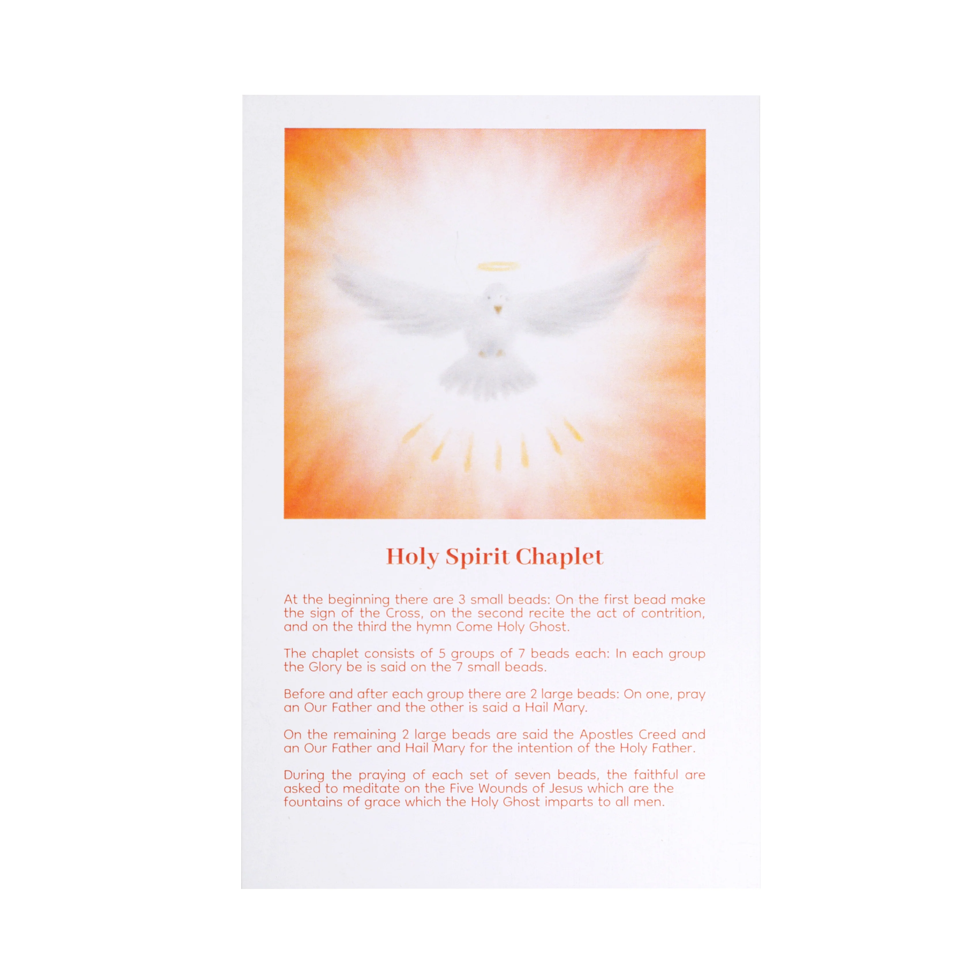 Holy Spirit Chaplet Prayer Card - Image 2