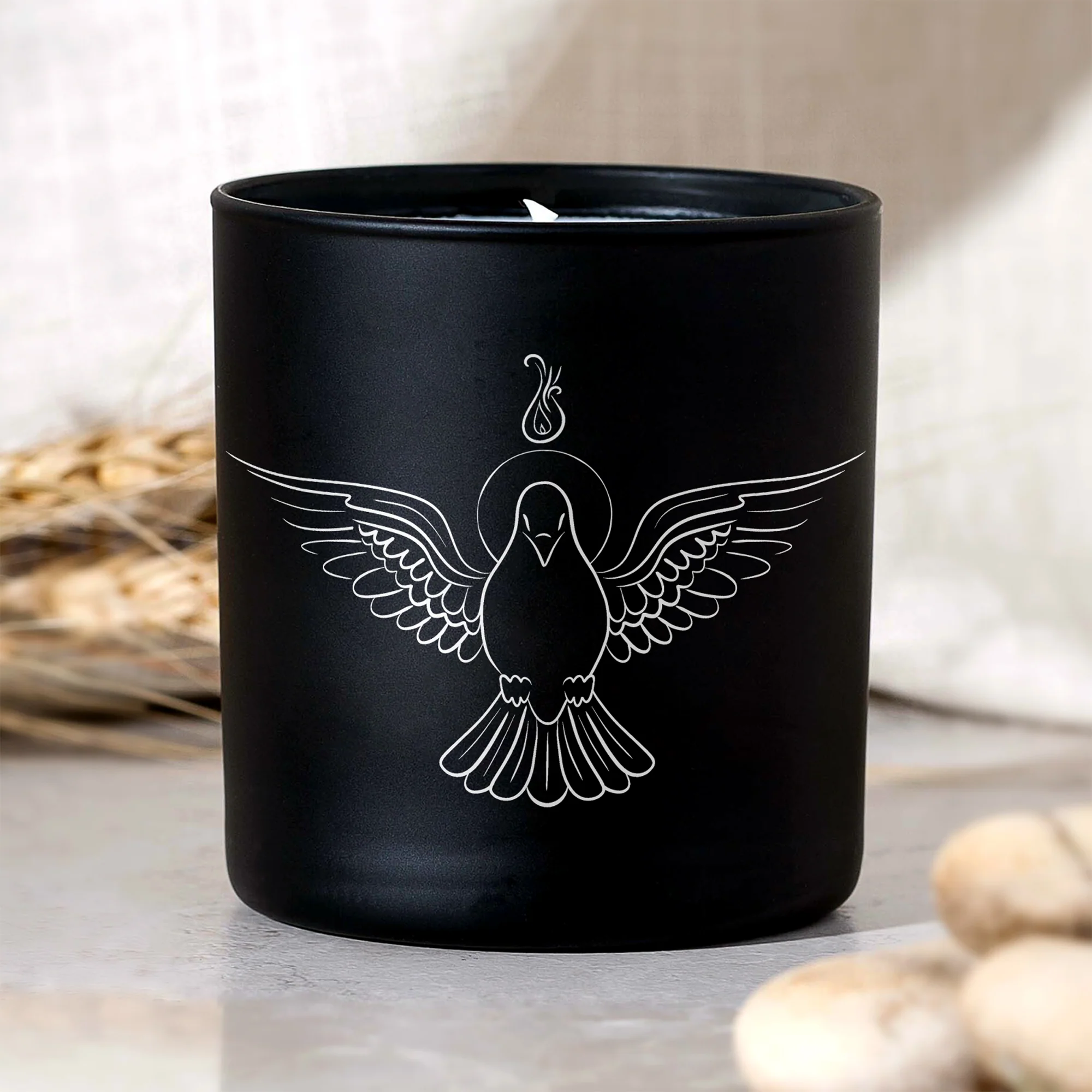 Holy Spirit Dove Candle - Black - Image 2