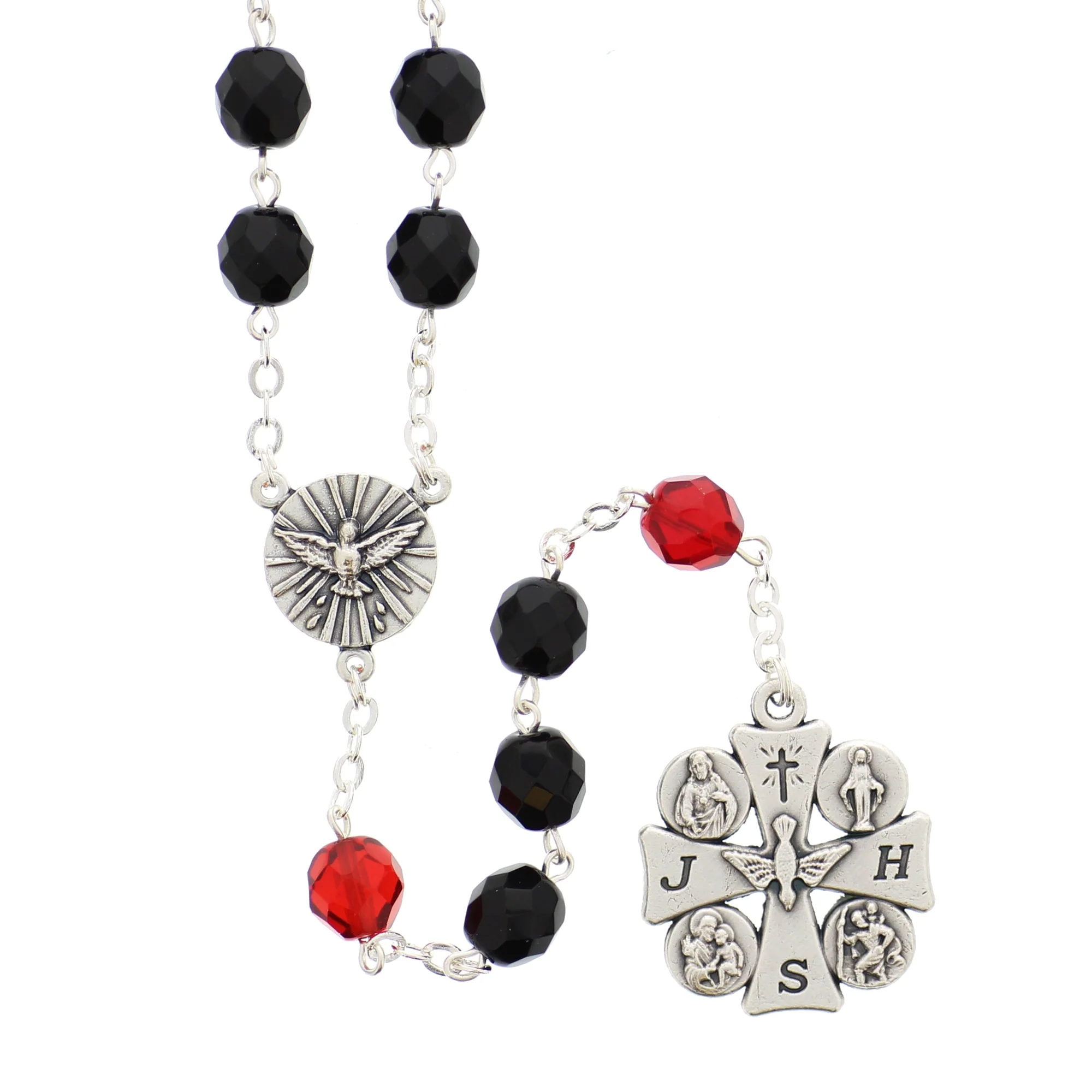 Holy Spirit Red & Black Confirmation Rosary