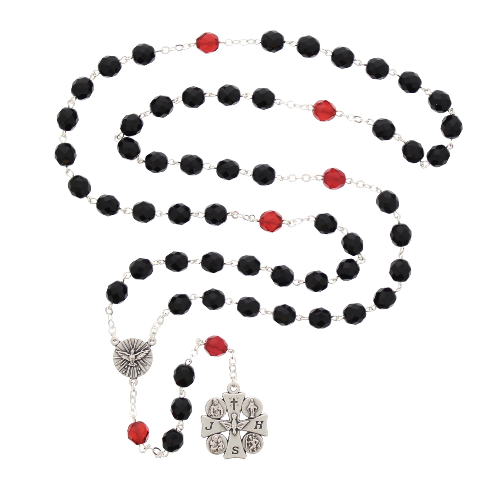 Holy Spirit Red & Black Confirmation Rosary - Image 2