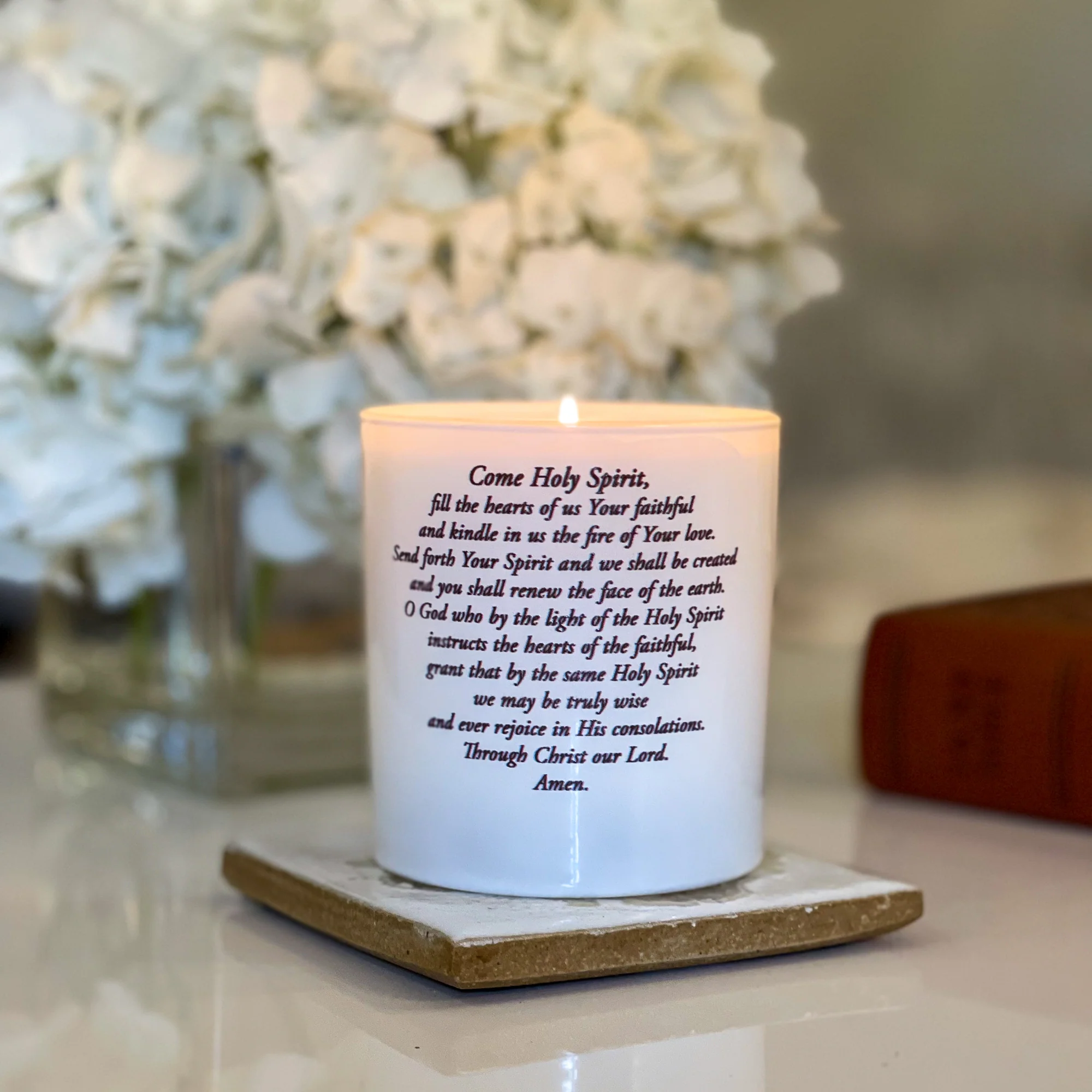 Holy Spirit Stained Glass Window Candle - Image 2