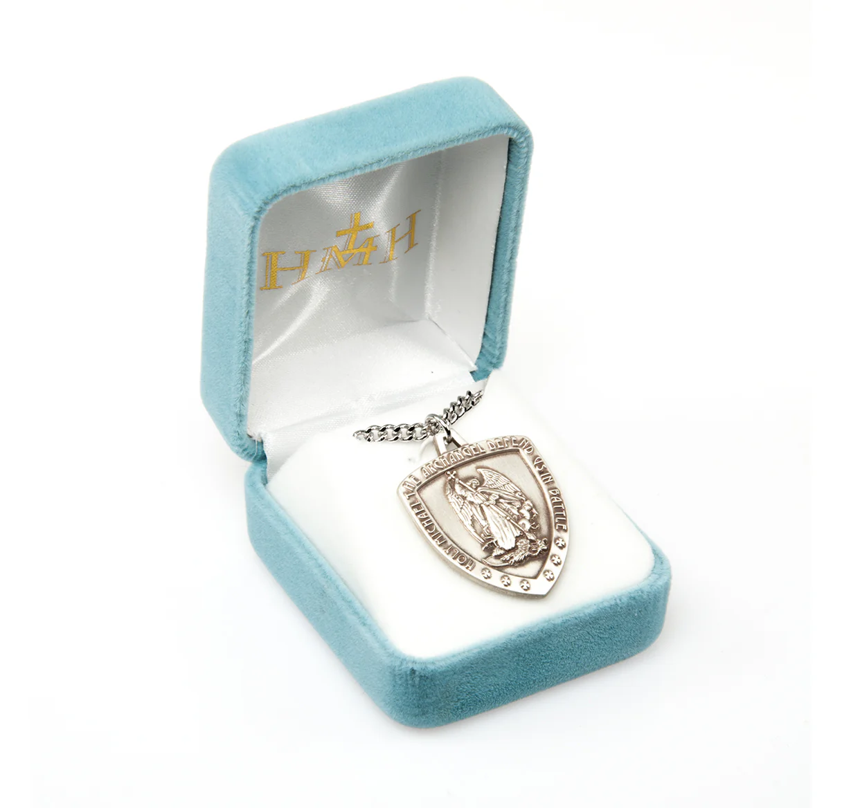 Holy St. Michael Sterling Shield Medal Necklace - Image 4
